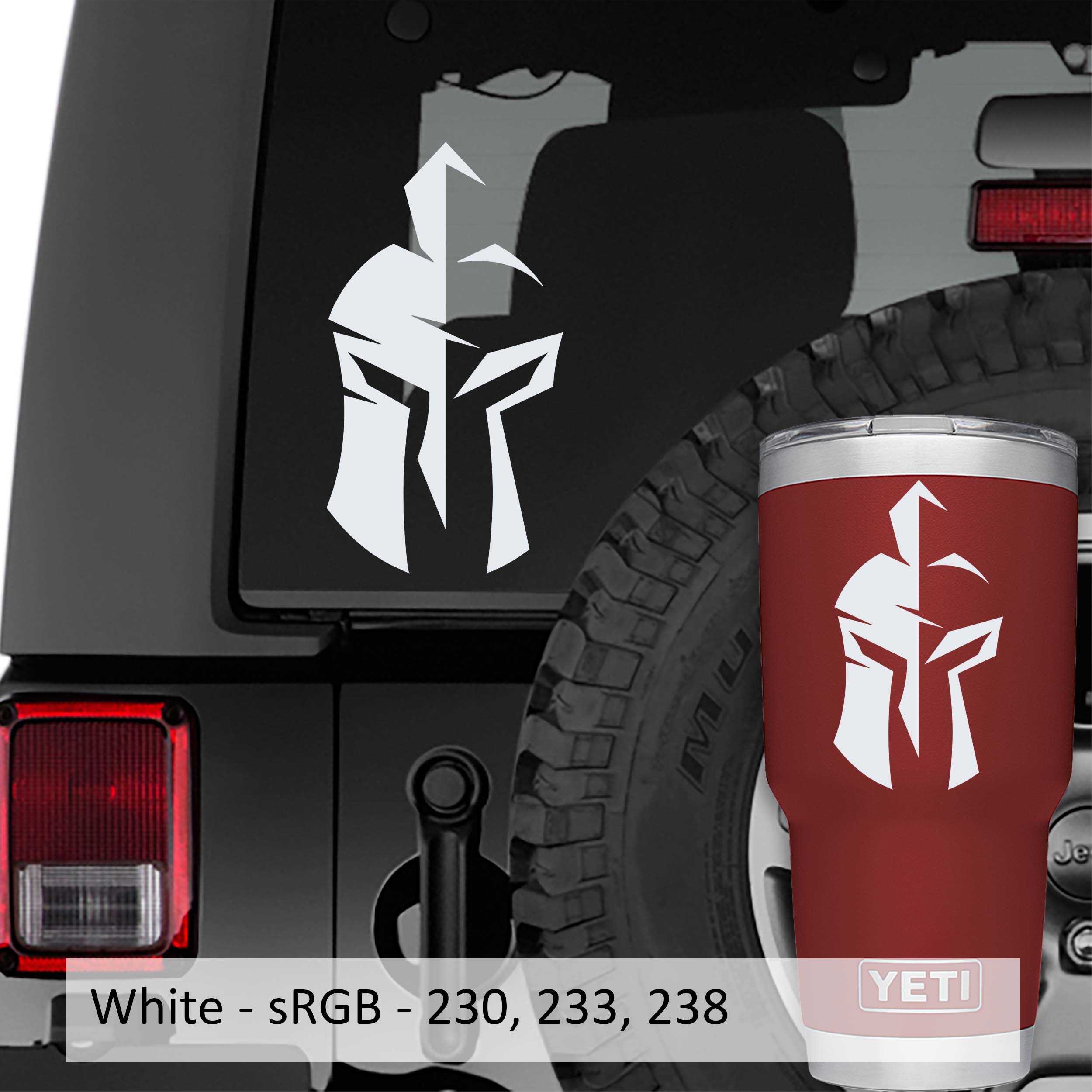 Spartan Gladiator Helmet Design Vinyl Decal