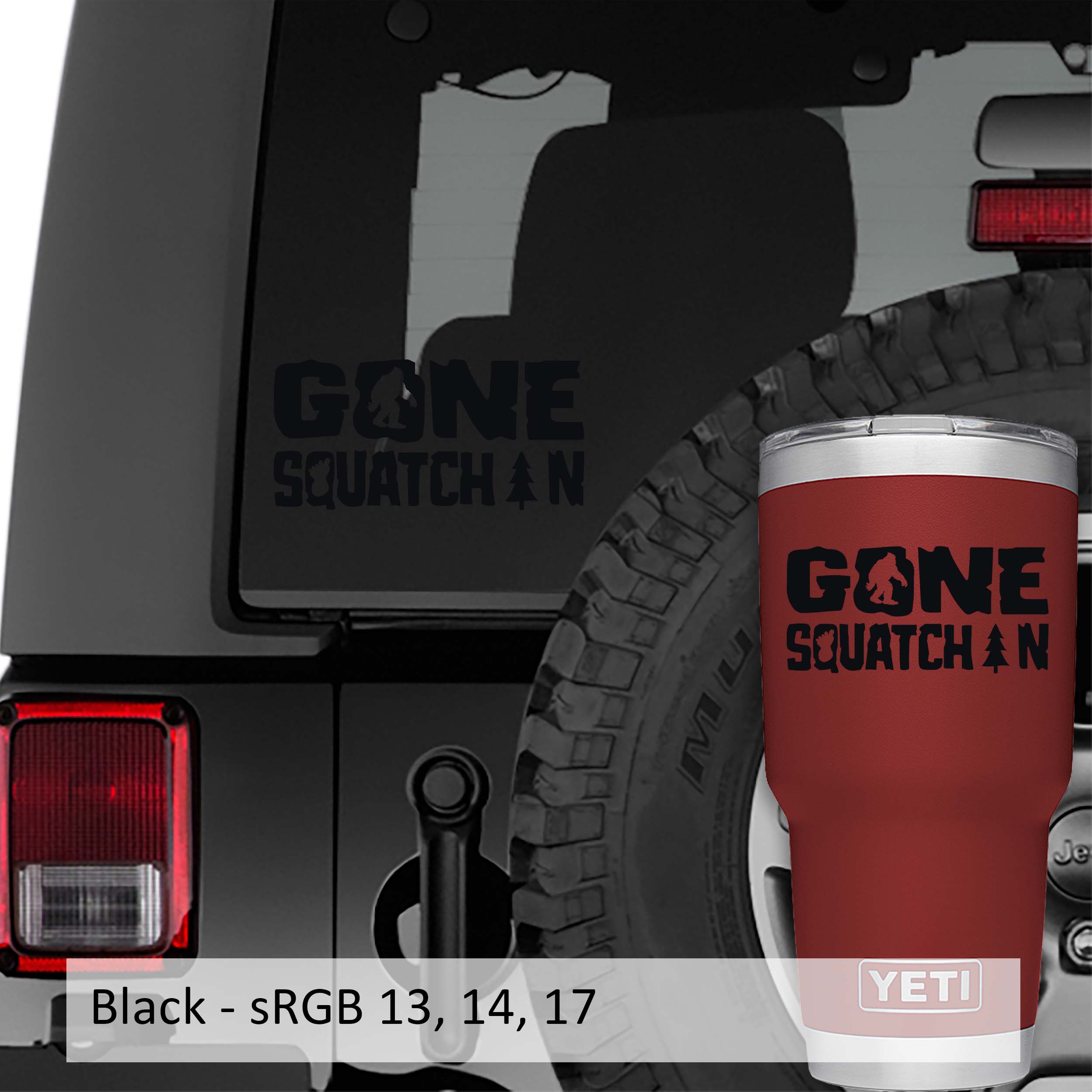 Bigfoot Gone Squatchin Vinyl Decal