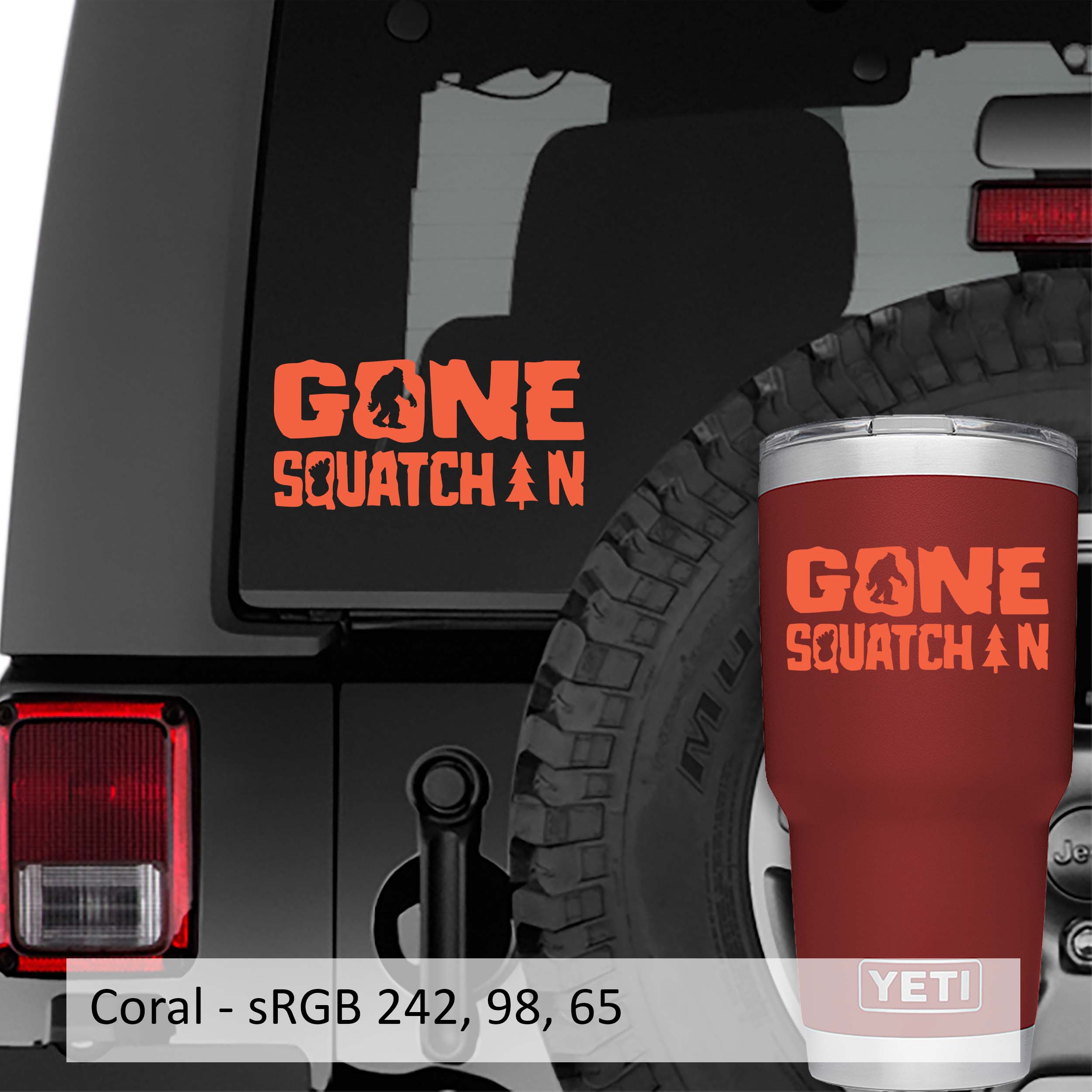 Bigfoot Gone Squatchin Vinyl Decal
