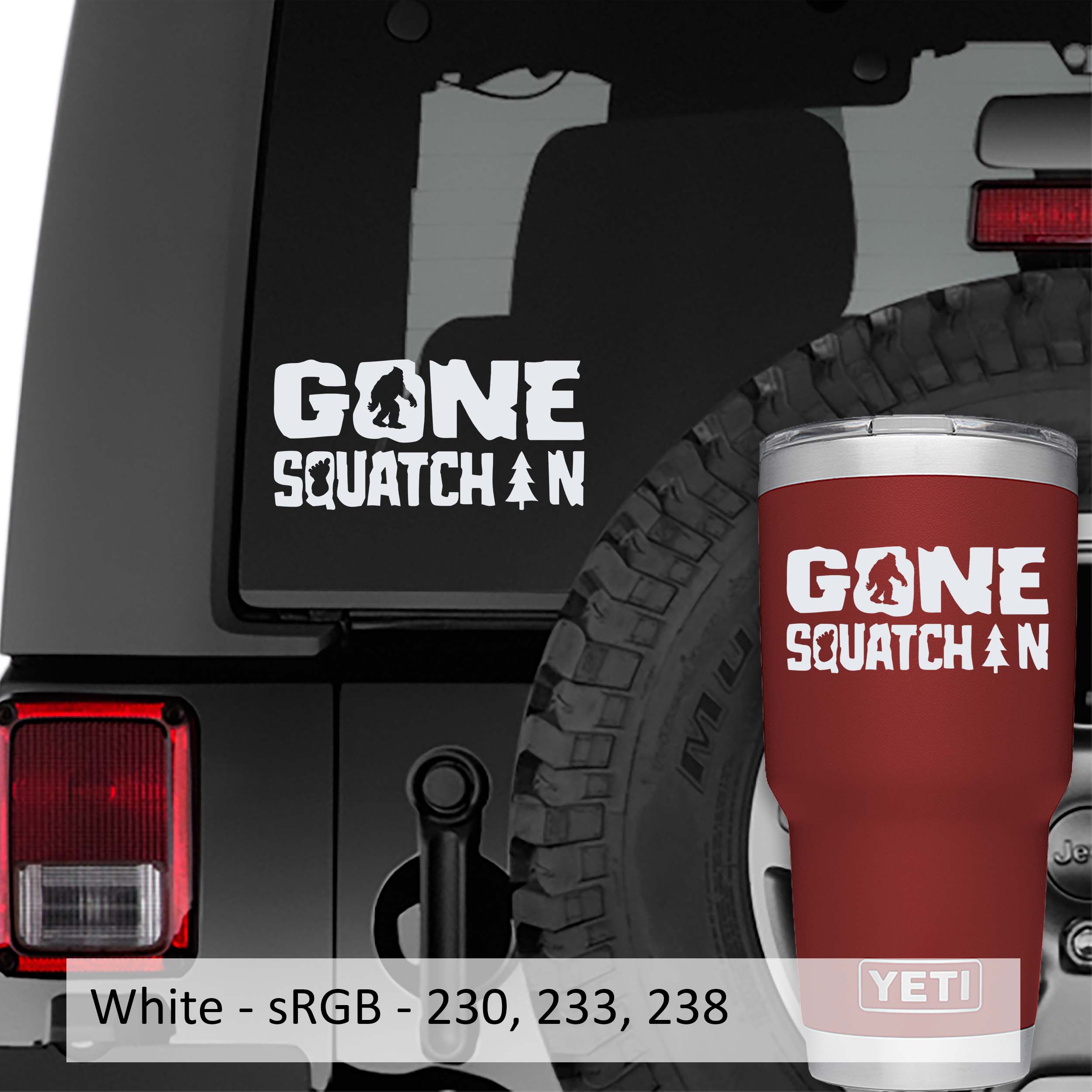 Bigfoot Gone Squatchin Vinyl Decal