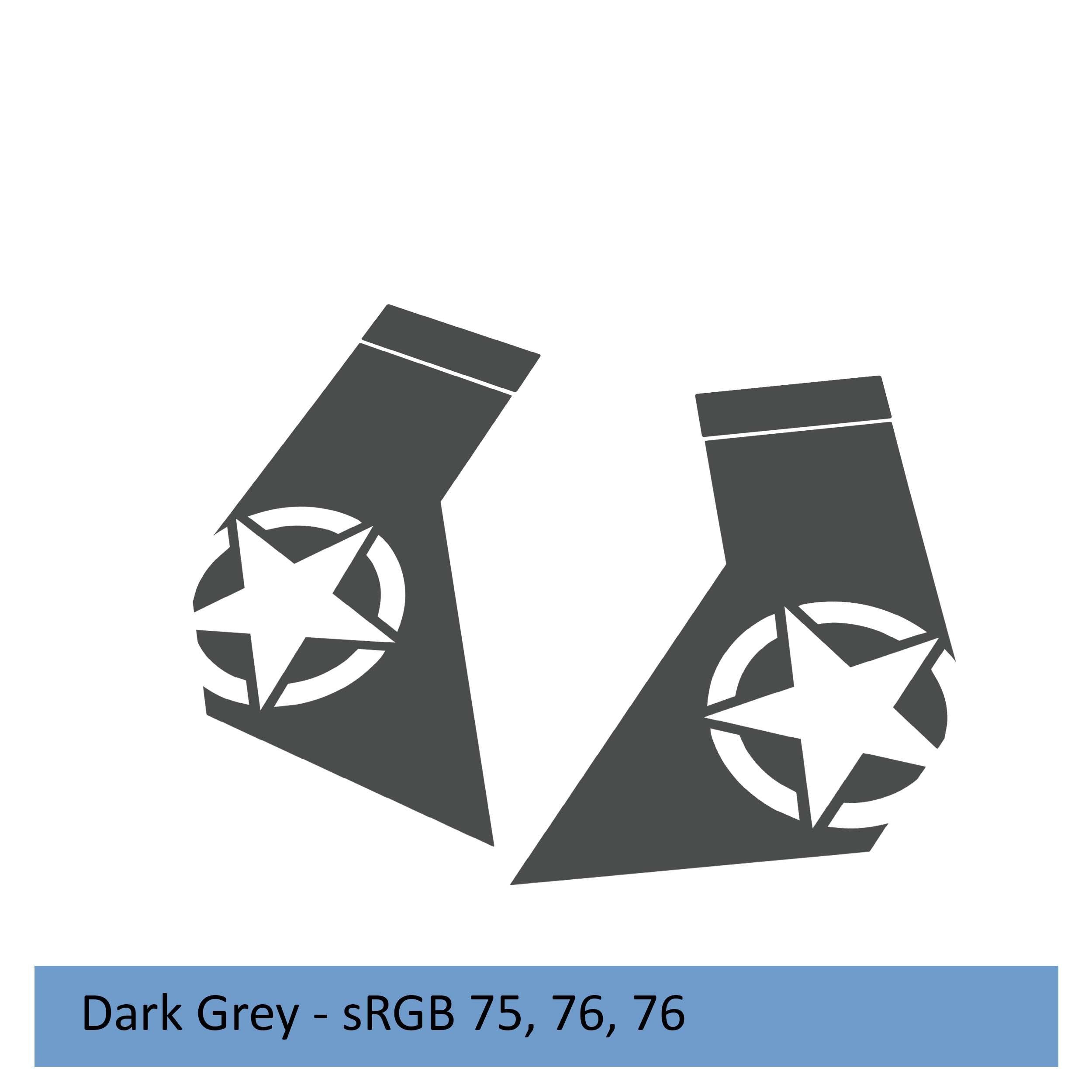 Dark grey Alfa Romeo star bodyside decal for 2020+ Jeep Gladiator JT cab side graphic