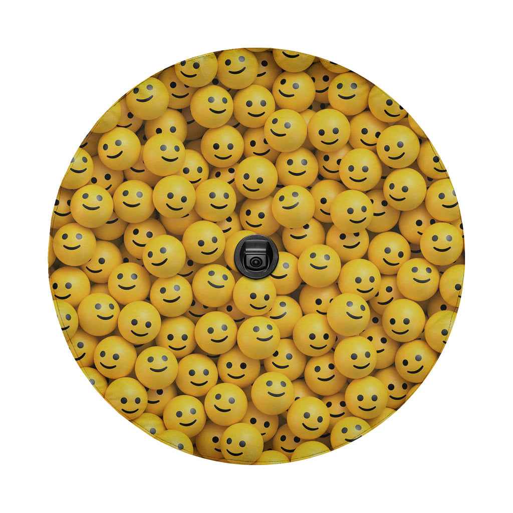 Happy Smiley Faces Spare Tire Cover With Backup Camera Hole Option