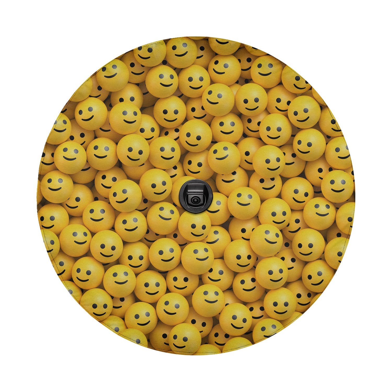 Happy Smiley Faces Spare Tire Cover With Backup Camera Hole Option