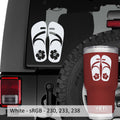 Hibiscus Flower on Flip Flops Vinyl Decal