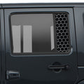 Honeycomb Hex Mesh Pattern Side Window Vinyl Decal Set - Fits  2006-2017 Jeep Wrangler JKU Models