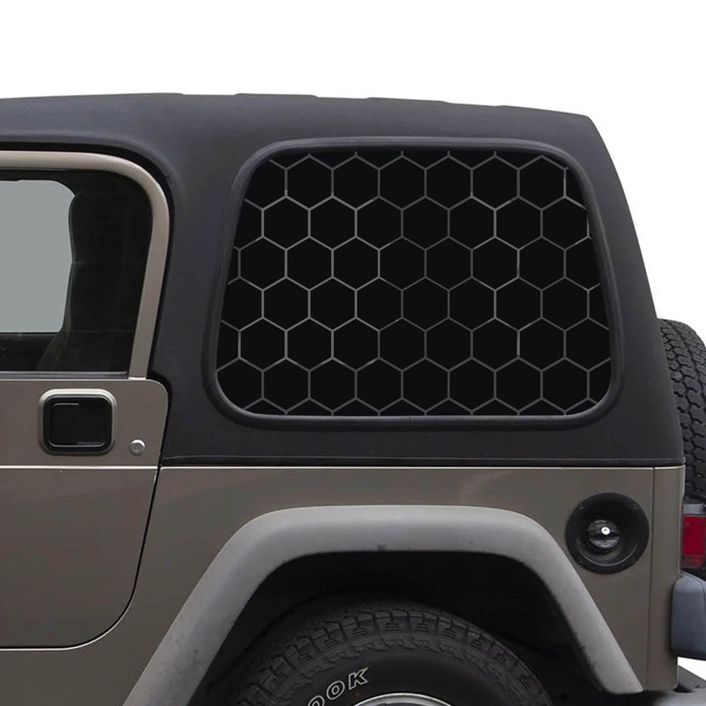 Honeycomb Hexagon Window Decal Set - Fits Jeep Wrangler TJ Hardtop 1997 - 2006