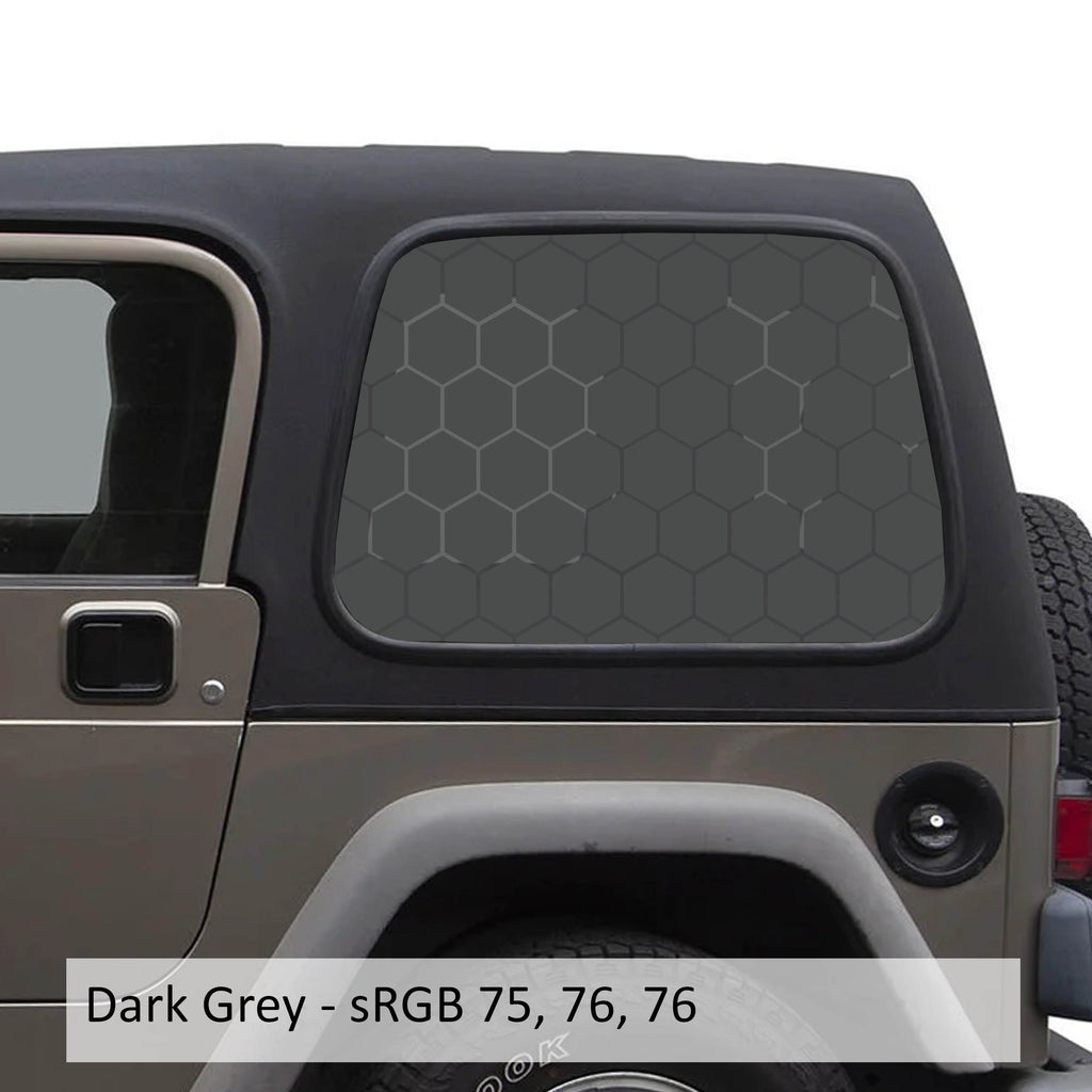 Honeycomb Hexagon Window Decal Set - Fits Jeep Wrangler TJ Hardtop 1997 - 2006