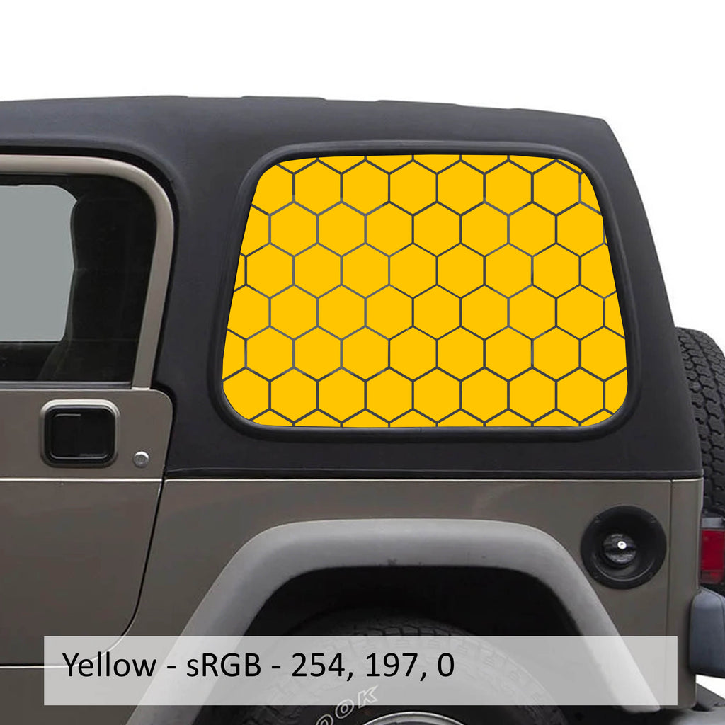 Honeycomb Hexagon Window Decal Set - Fits Jeep Wrangler TJ Hardtop 1997 - 2006