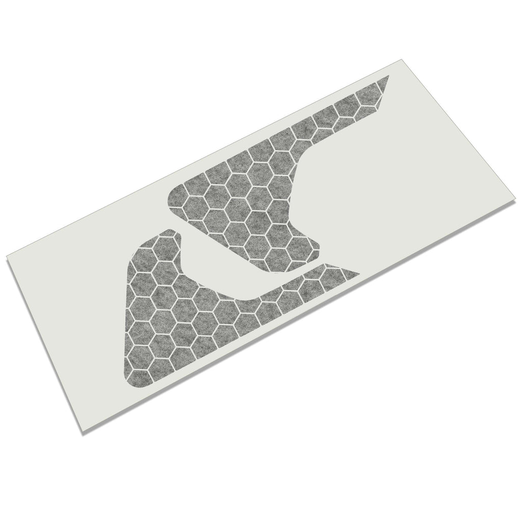 Hydro blue honeycomb hex mesh fender vent decal applied to JL Wrangler or JT Gladiator vent