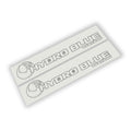 Hydro Blue Edition Jeep side hood decal pair featuring a curling wave graphic and bold outlined lettering