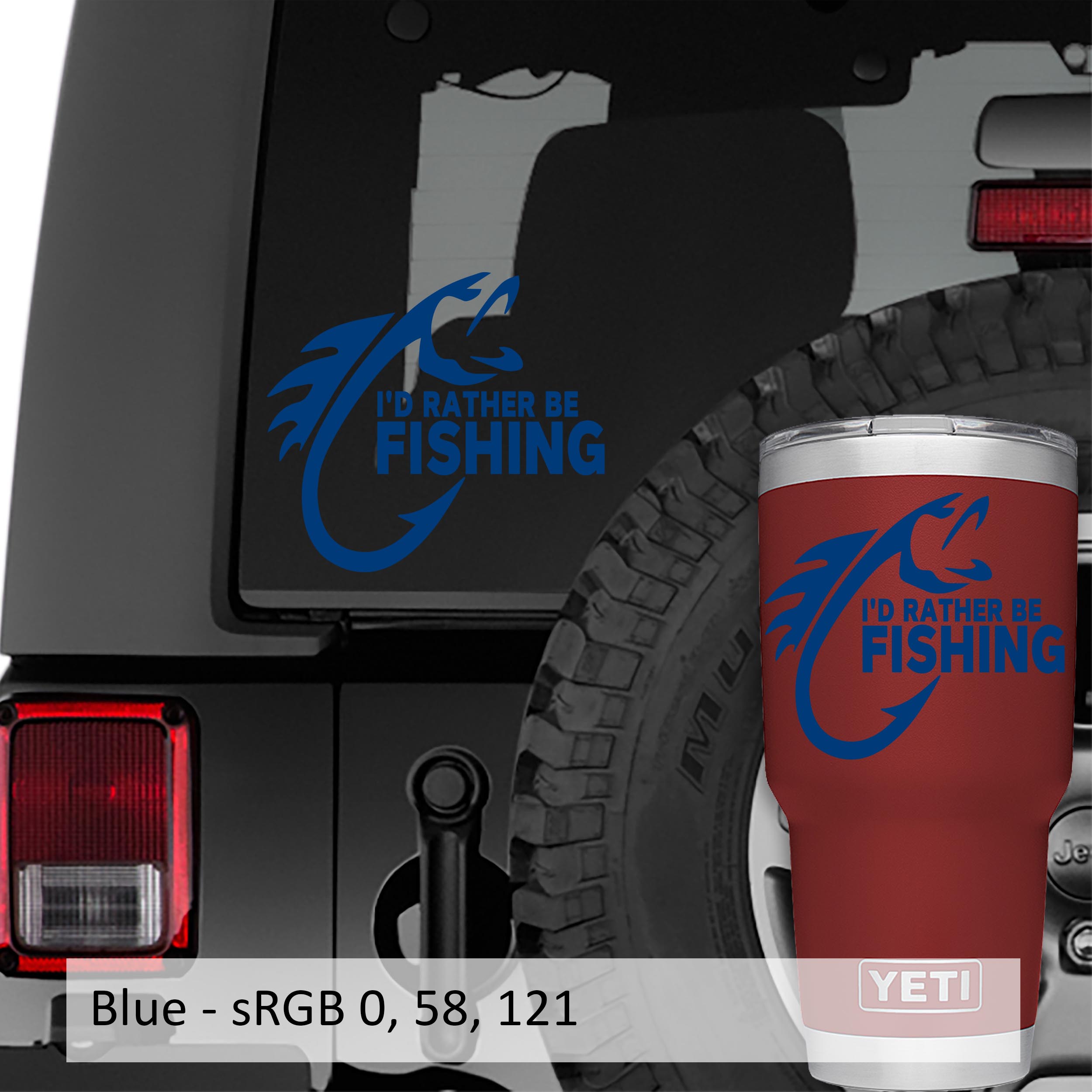 I'd Rather Be fishing Vinyl Decal