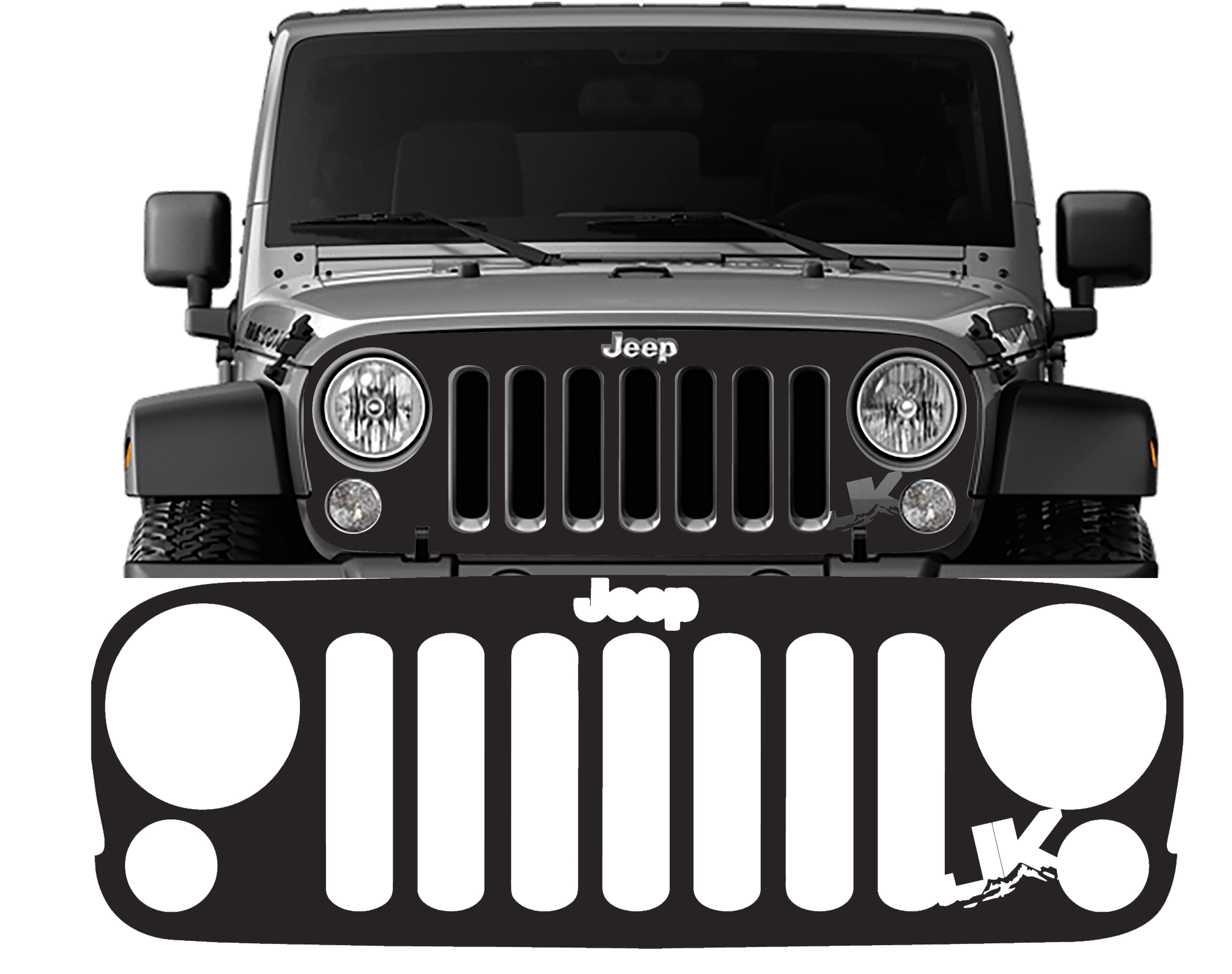 JK/JKU 07 - 18 Grille Vinyl Decal Overlay