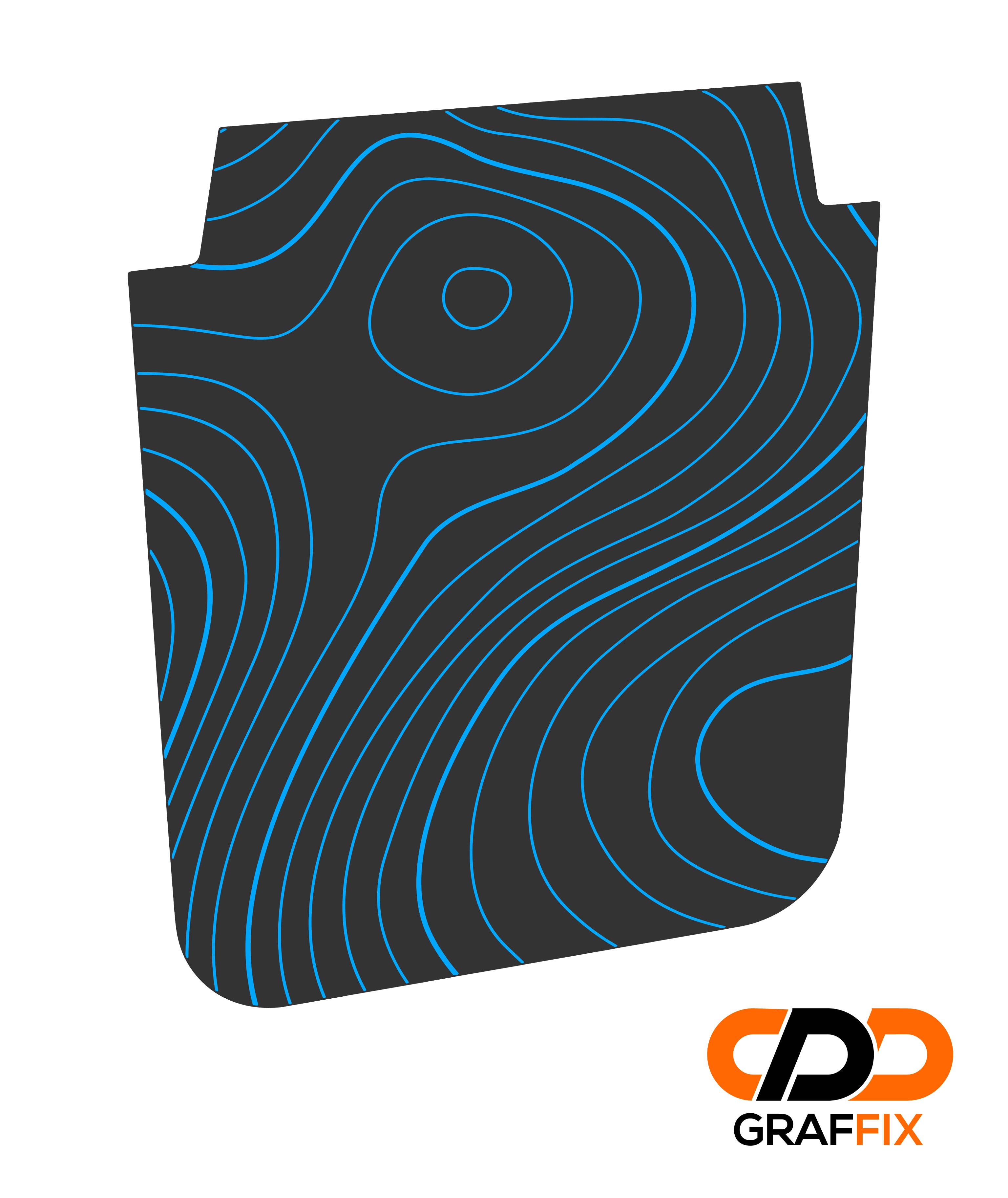 Topographical 2-Layer Blackout Vinyl Hood Graphic Decal - Fits 2018-Present JK/JKU Wrangler Models
