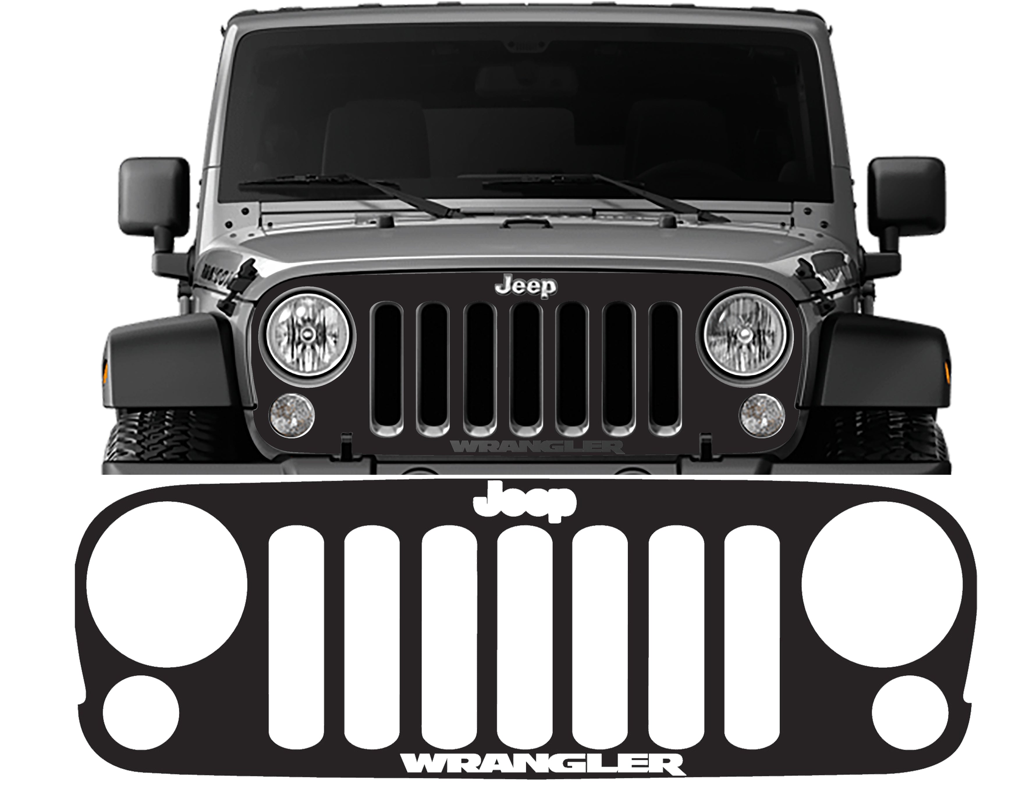 JK/JKU 07 - 18 Grille Vinyl Decal Overlay