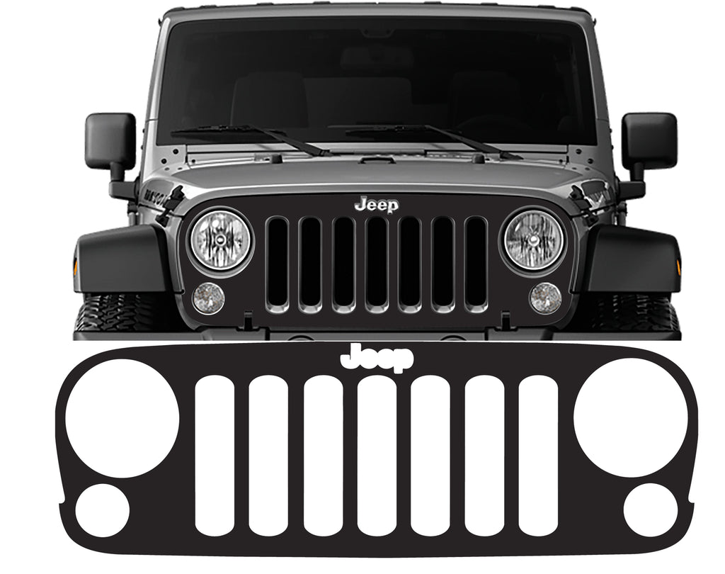 JK/JKU 07 - 18 Grille Vinyl Decal Overlay