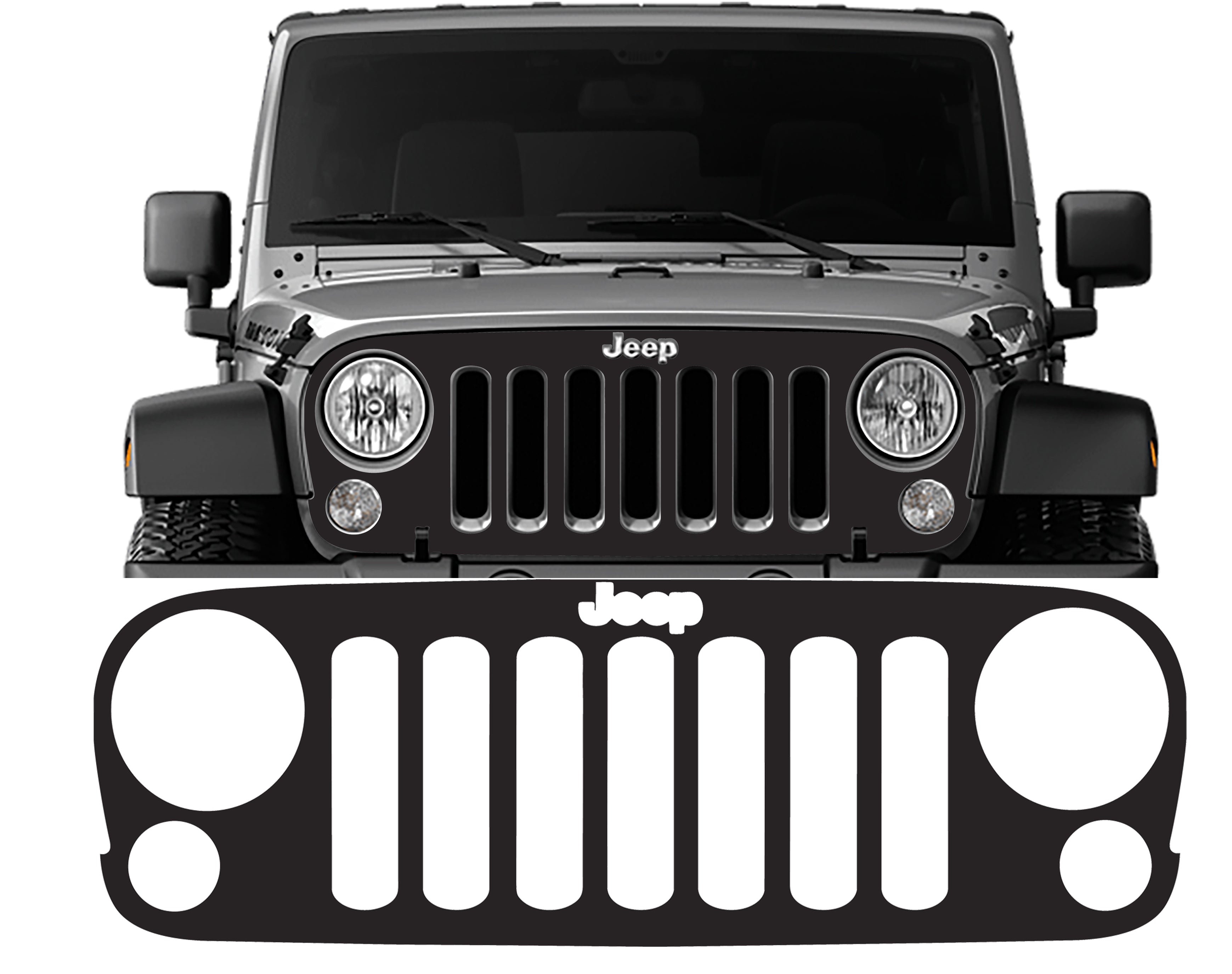 JK/JKU 07 - 18 Grille Vinyl Decal Overlay