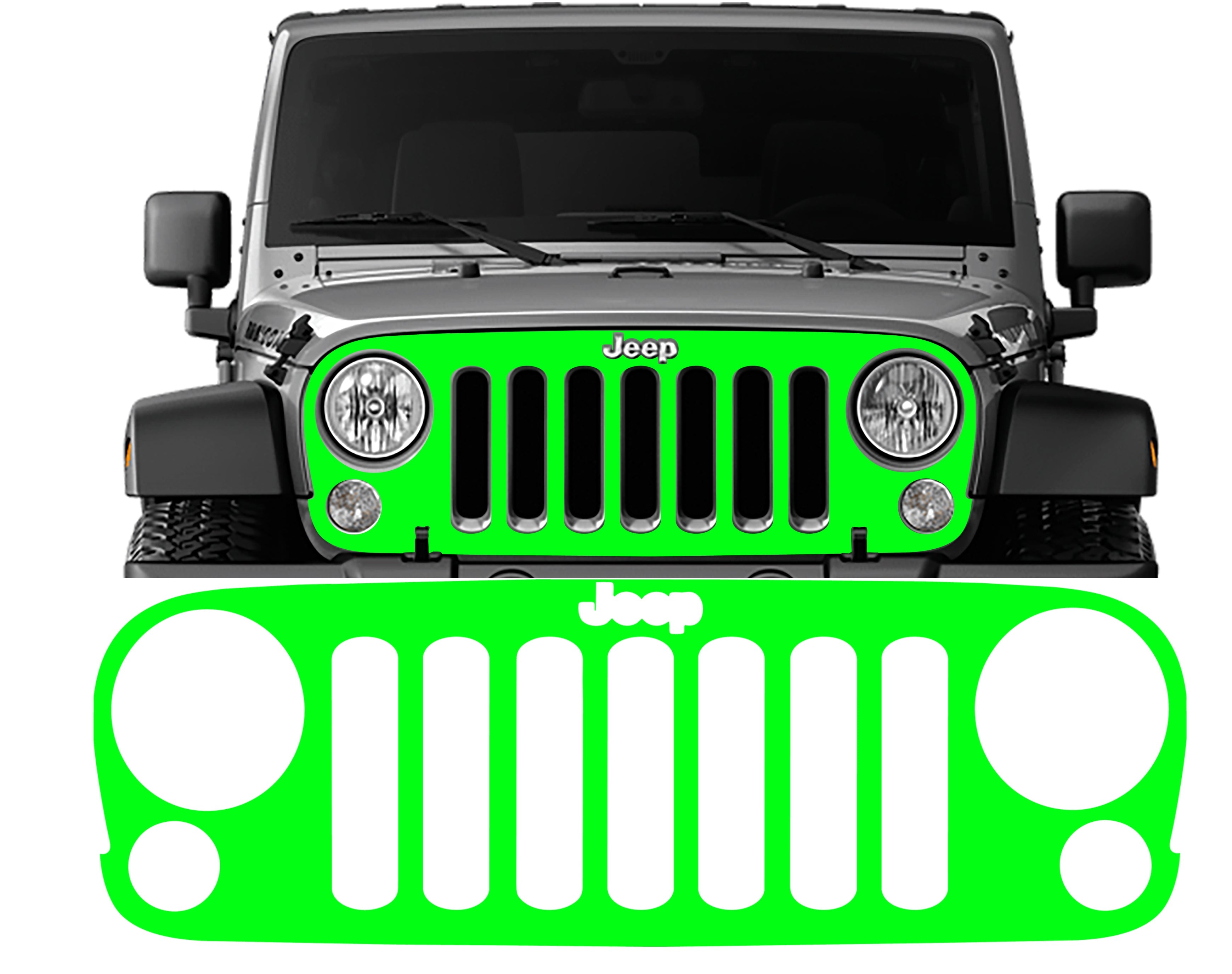 JK/JKU 07 - 18 Grille Vinyl Decal Overlay