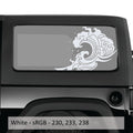 Ocean Tidal Wave Hardtop Window Decal Set - Fits 2-Door Jeep Wrangler JK 2006 - 2018