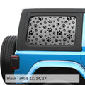 Puppy Dog Paw Print Hardtop Window Decal Set - Fits Jeep Wrangler JLU 2018 - Current
