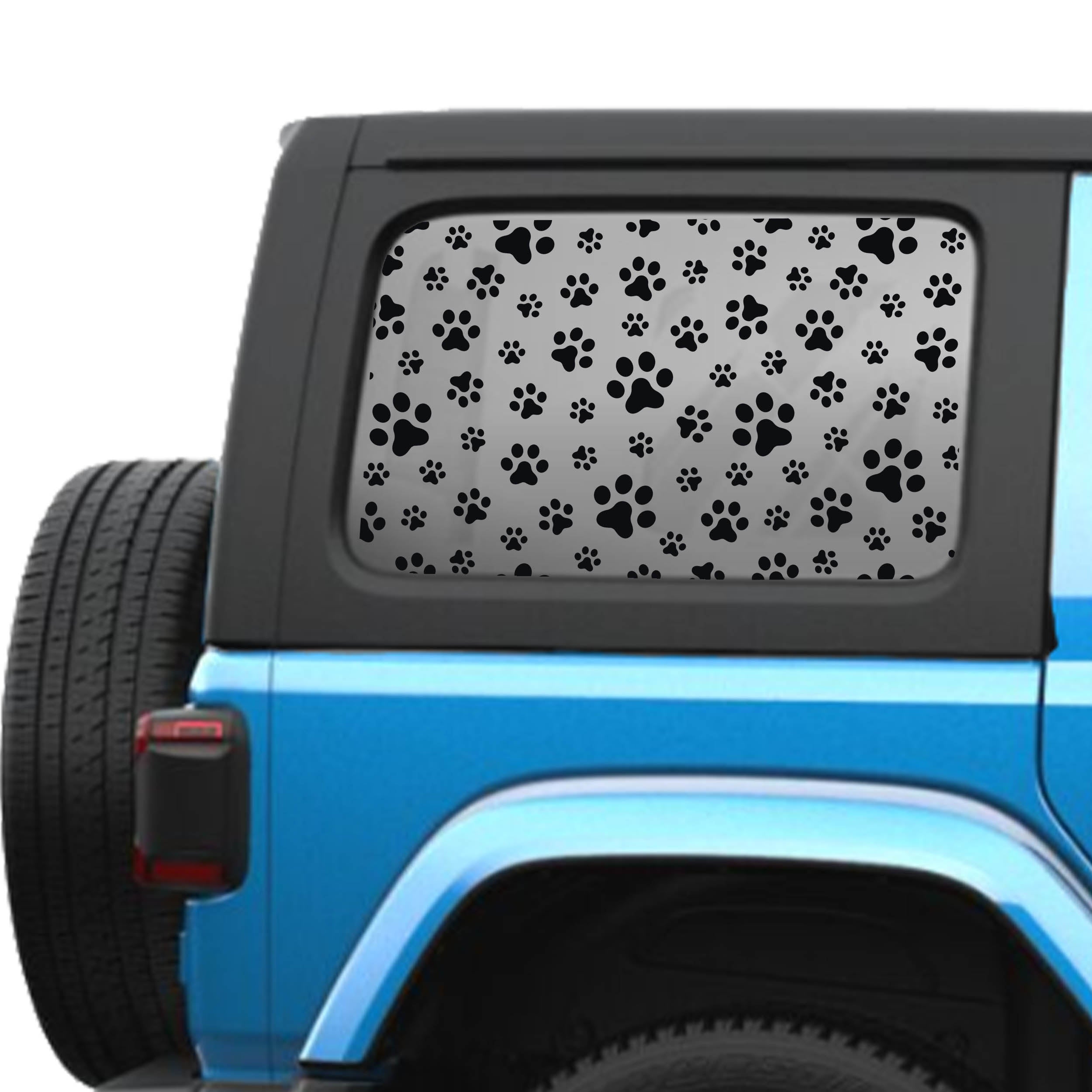 Puppy Dog Paw Print Hardtop Window Decal Set - Fits Jeep Wrangler JLU 2018 - Current