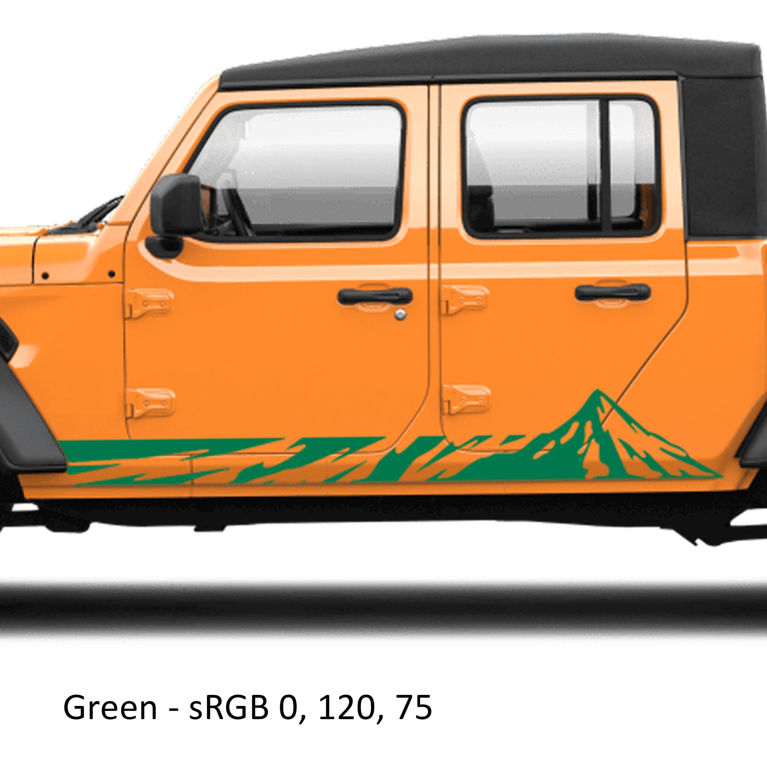 Mountain Graphic Pickup Lower Rocker Vinyl Decal Fits 2020+ Jeep Gladiator JT Truck