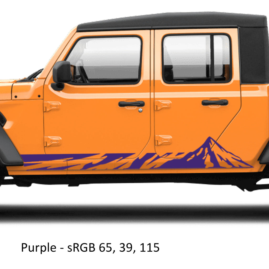 Mountain Graphic Pickup Lower Rocker Vinyl Decal Fits 2020+ Jeep Gladiator JT Truck