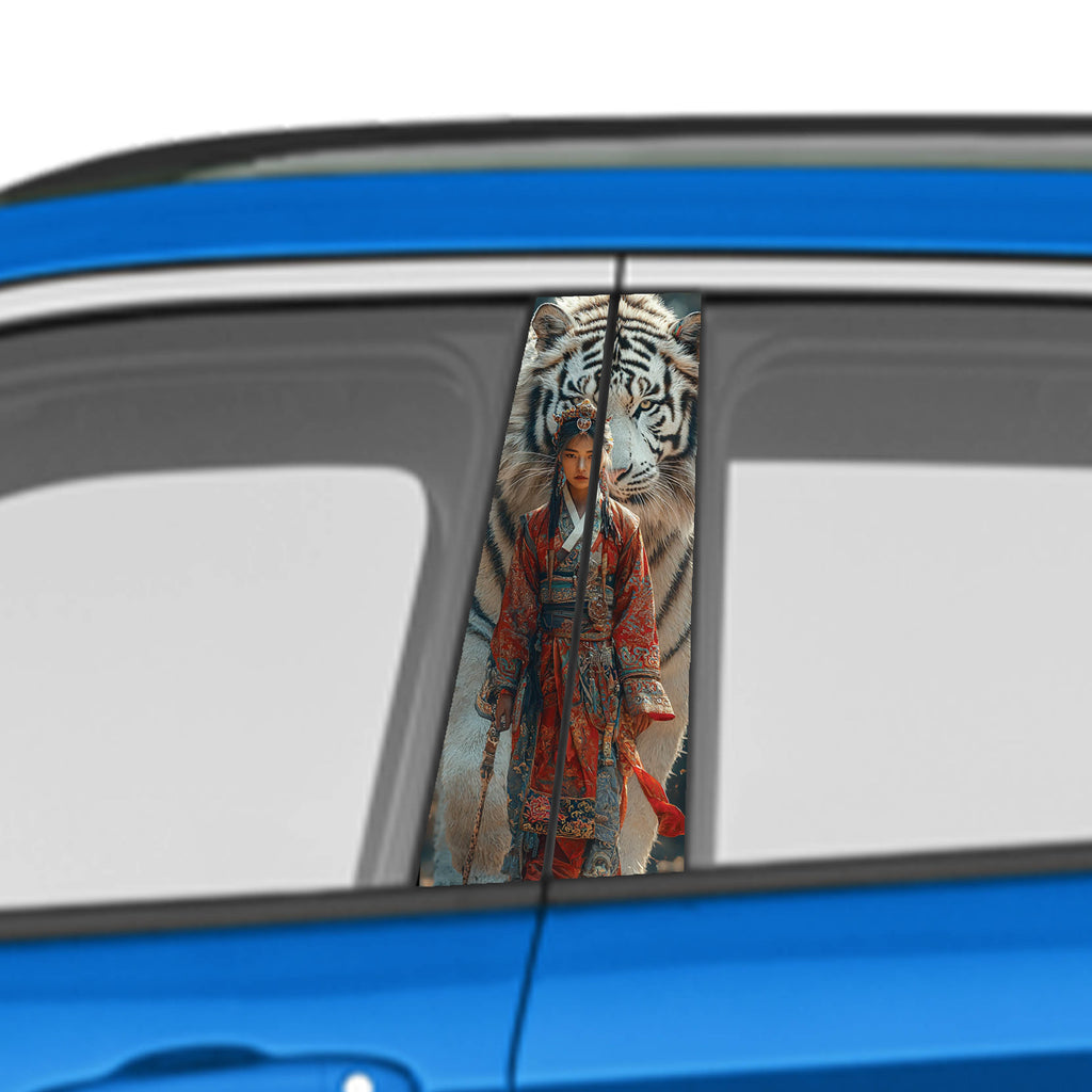 Japanese Artwork Car Door Vinyl Graphic: Bold Livery Sticker for Pillar Panels Universal Fit