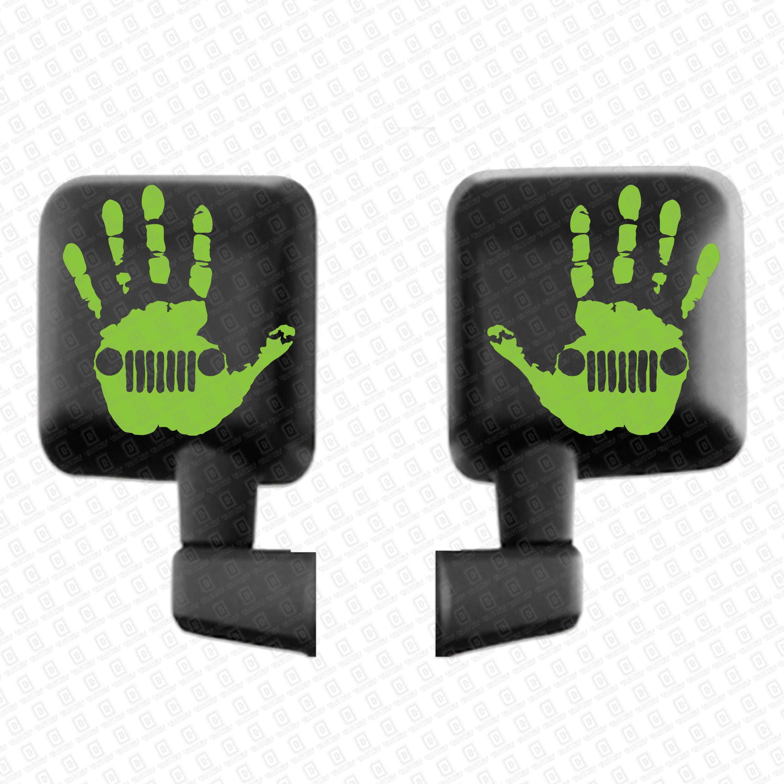 Lime Green Pair Jeep Wave Hand Decals