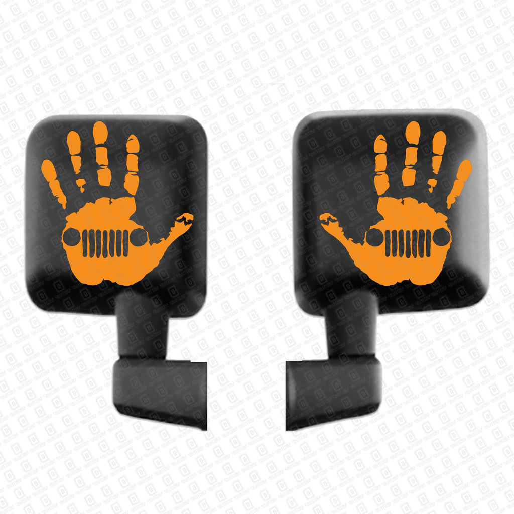 Orange Pair Jeep Wave Hand Decals