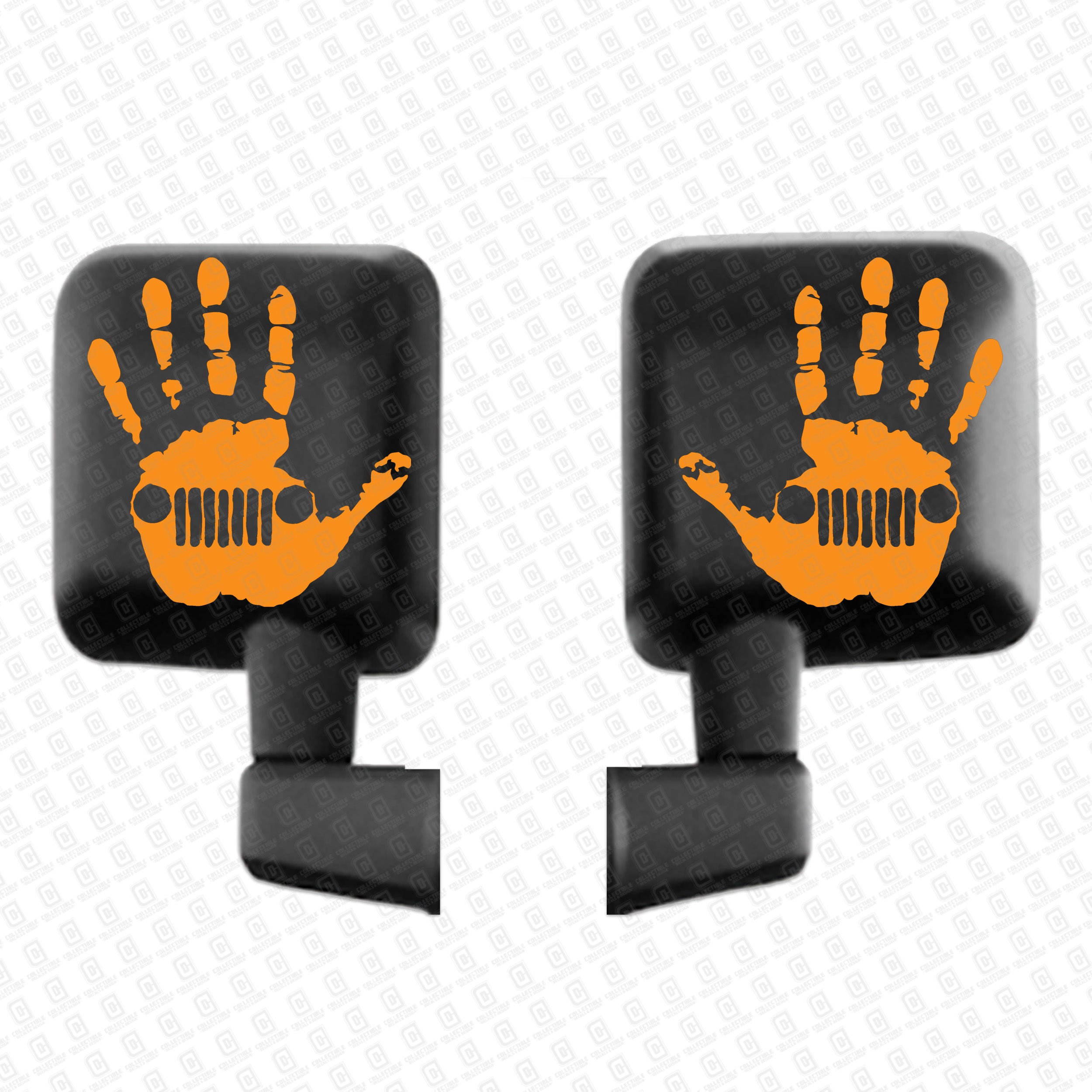 Orange Pair Jeep Wave Hand Decals