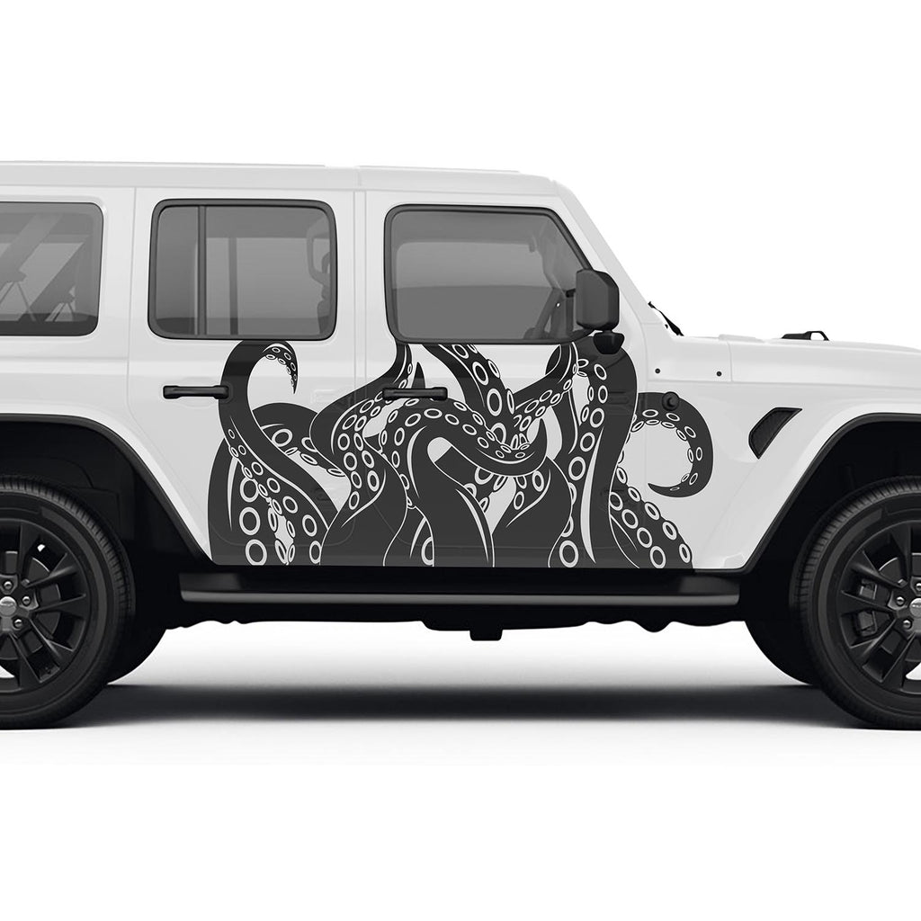 Octopus Kraken Tentacles Side Graphic Vinyl Decals Fits Jeep Wrangler JLU/Fits Jeep Gladiator JT