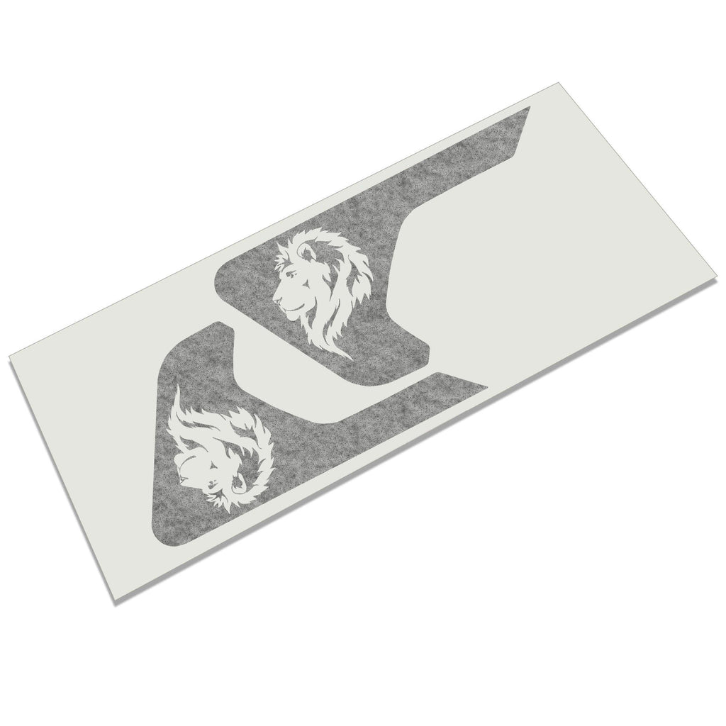 Black Leo the Lion head fender vent vinyl decal installed on Jeep Wrangler JL JLU