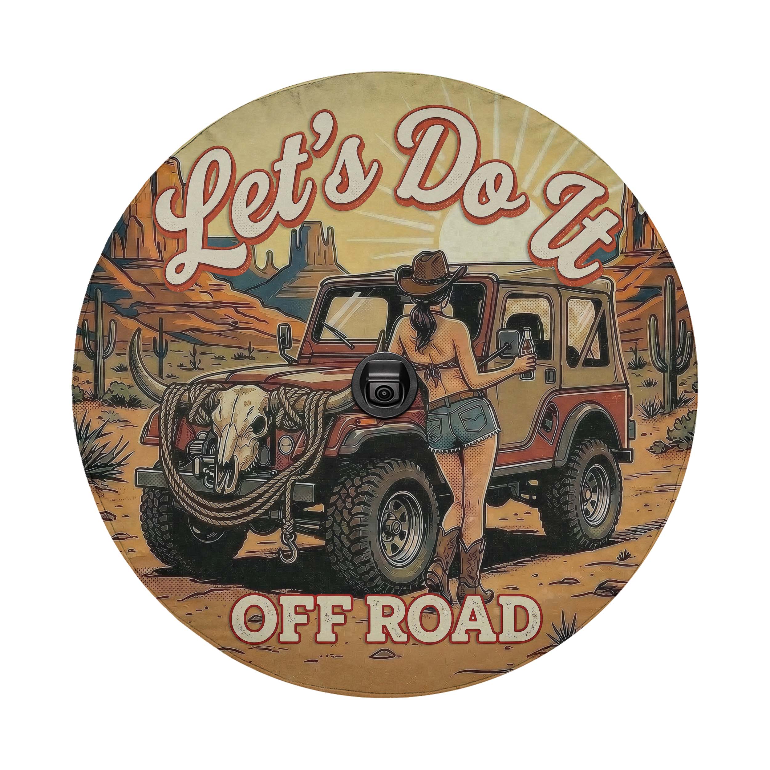 Let's Do It Offroad Spare Tire Cover With Backup Camera Hole Option