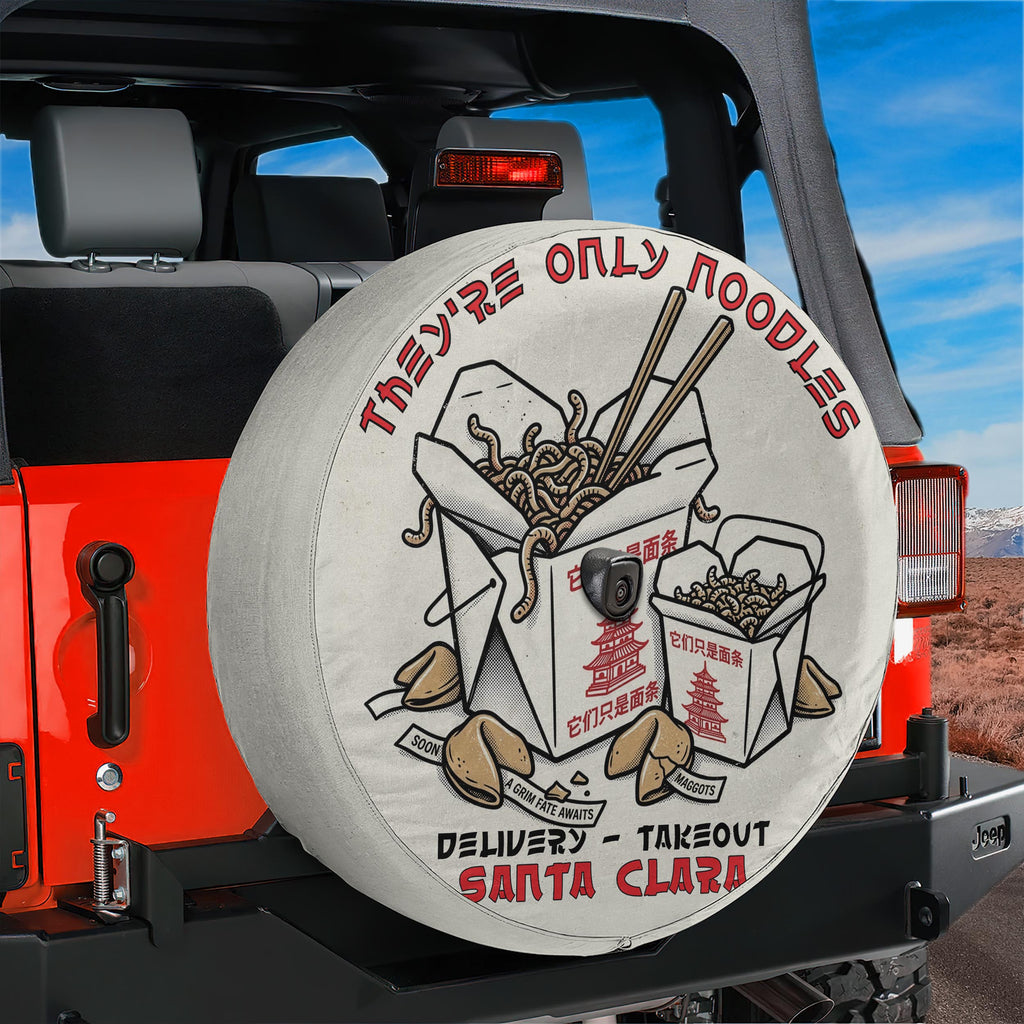 They're Just Noodles Santa Clara Delivery Spare Tire Cover With Backup Camera Hole