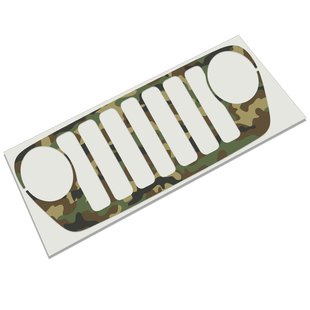 Woodland M81 Camouflage Grille Skin Vinyl Overlay - Fits Jeep Wrangler JL/Jeep Gladiator JT 2018 - 2023