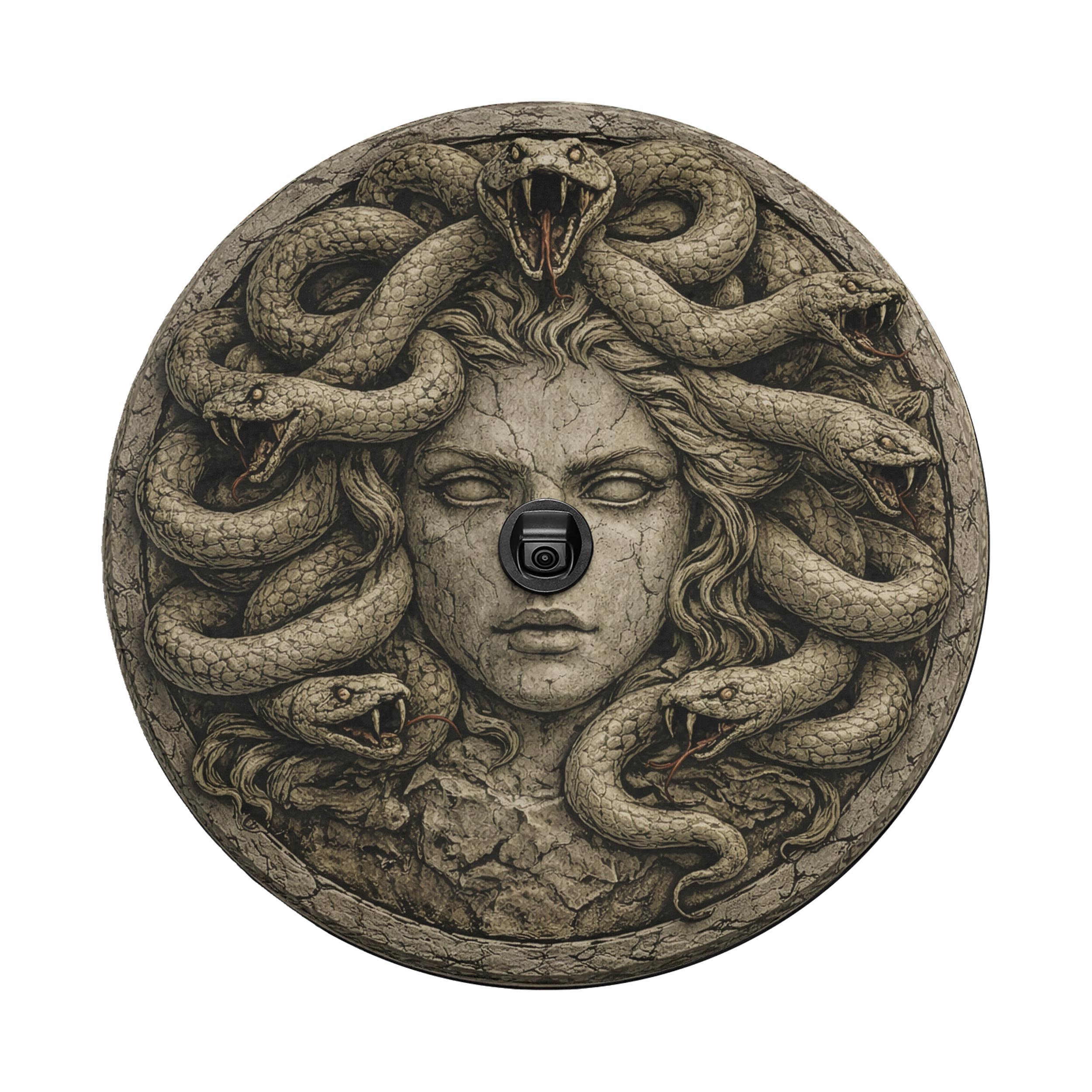 Medusa Gorgon Queen Spare Tire Cover With Backup Camera Hole Option