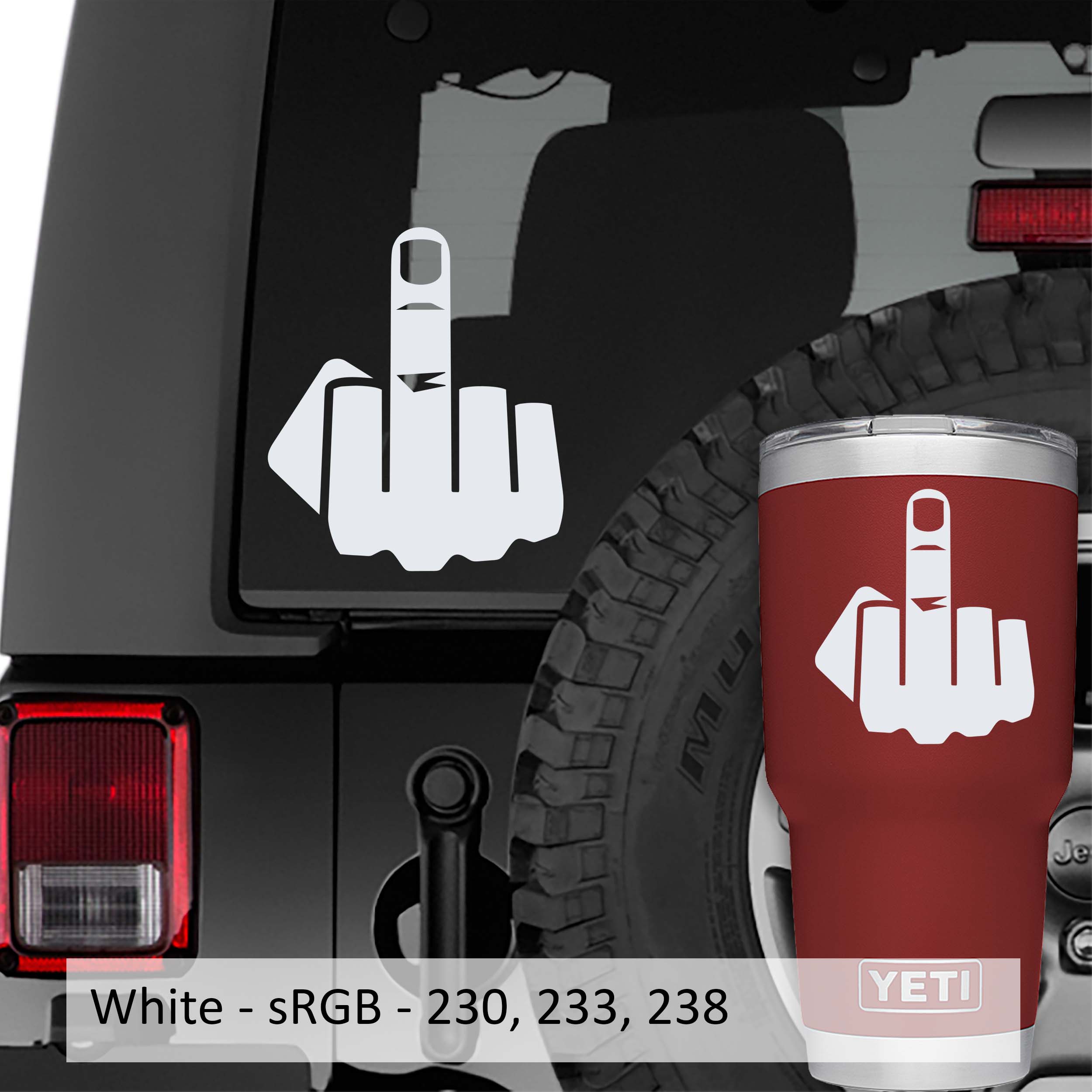 Middle Finger Vinyl Decal