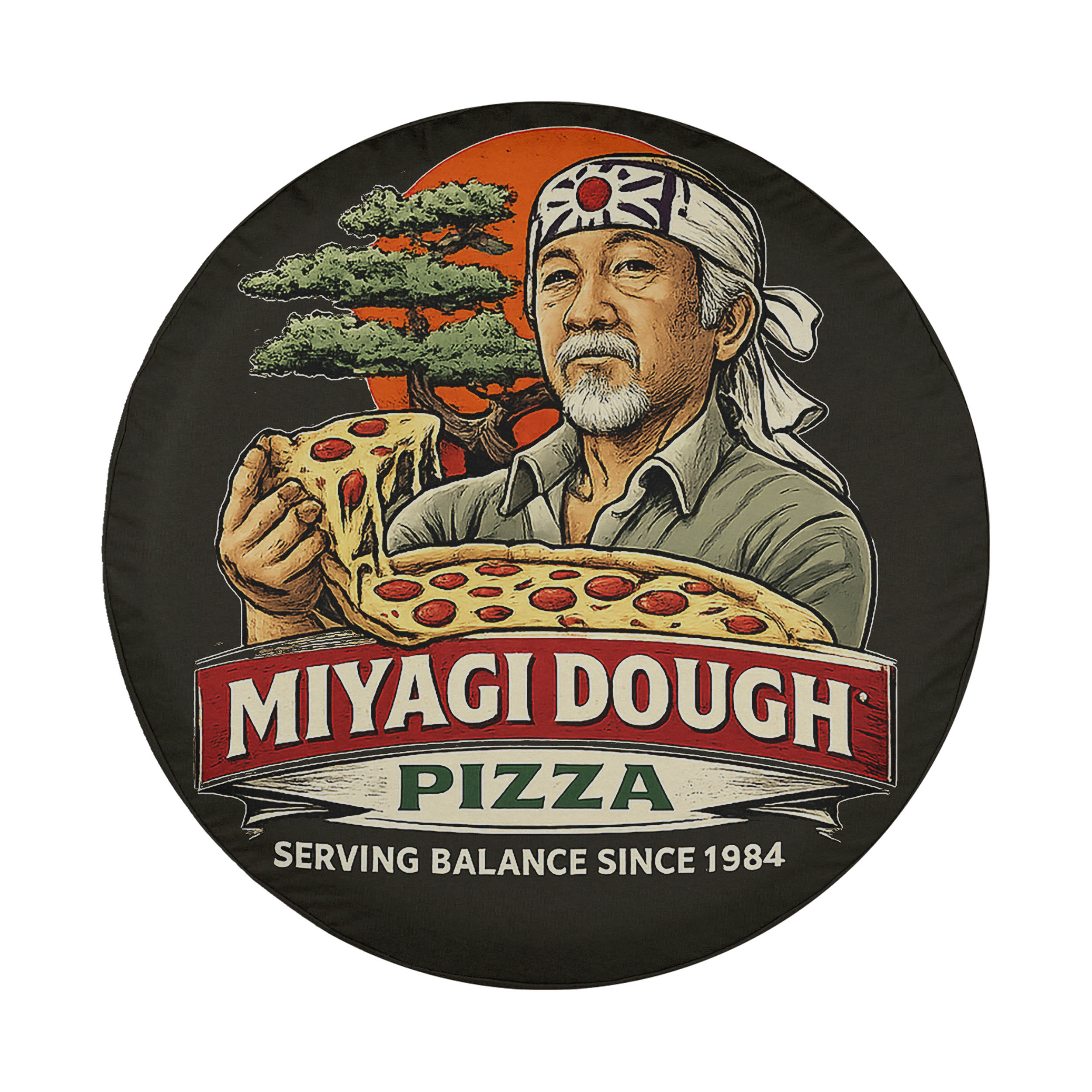Miyagi Dough Pizza Spare Tire Cover With Backup Camera Hole Option