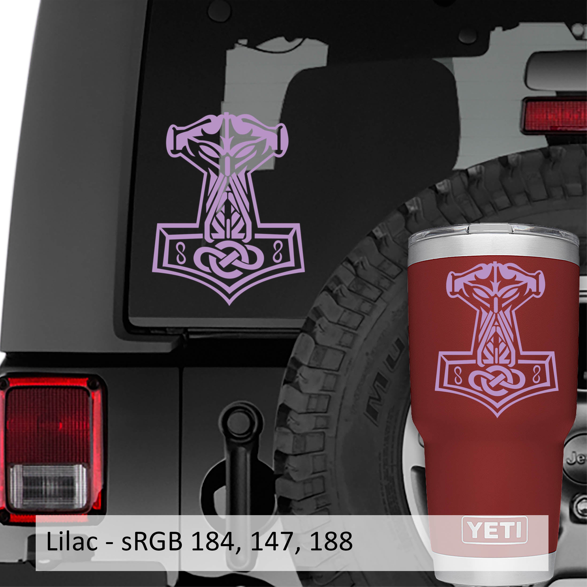 Mjolnir Thor's Hammer Symbol Vinyl Decal