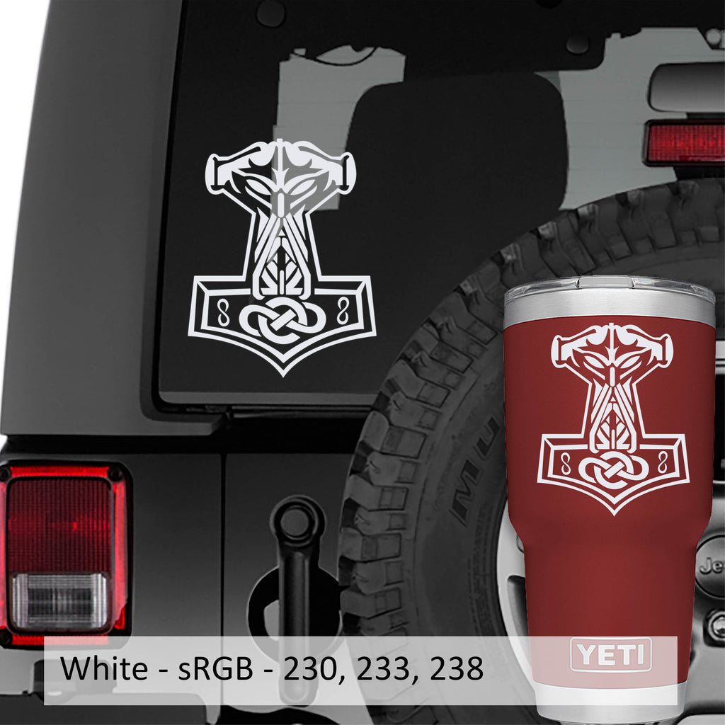 Mjolnir Thor's Hammer Symbol Vinyl Decal