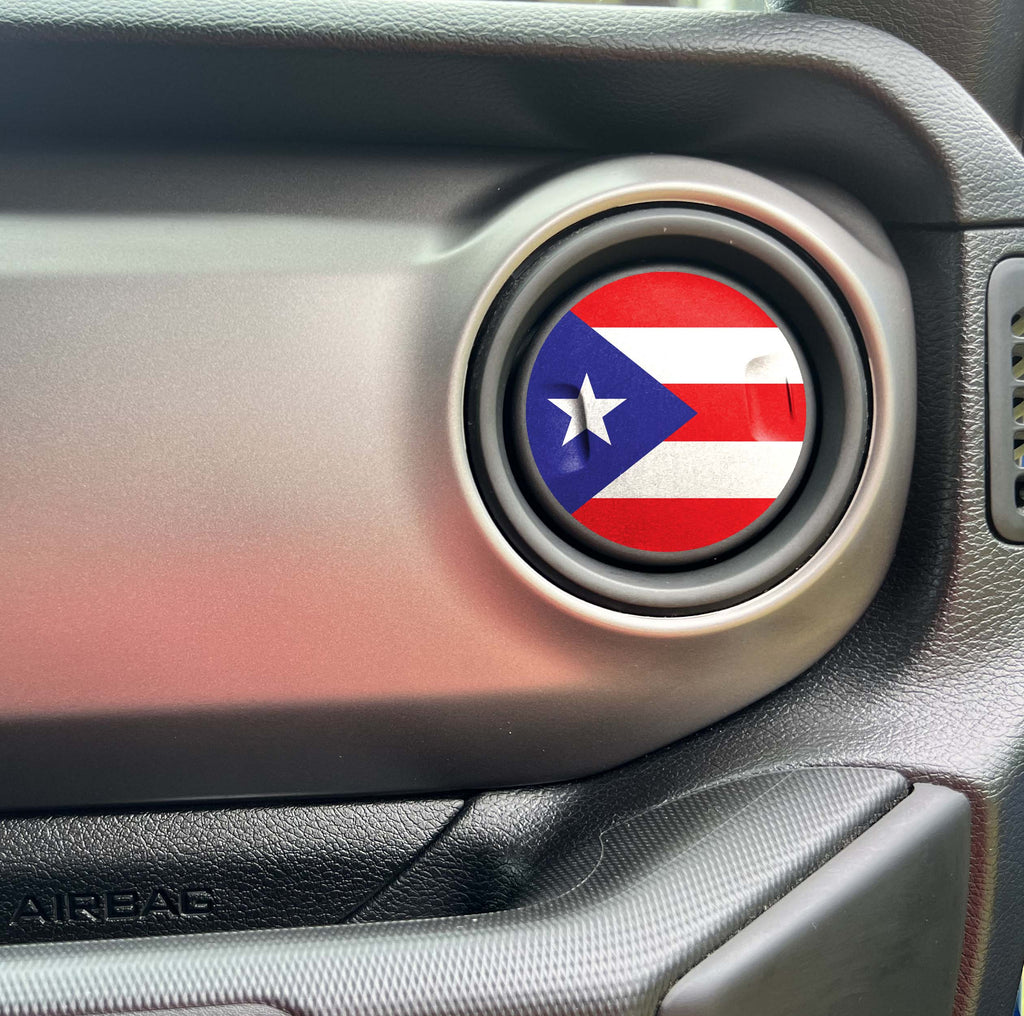 Puerto Rico Flag Heater AC Vent Decals Fits Jeep Wrangler 2011-2024/Fits Jeep Gladiator 2019-2024