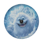 Yeti Peek-a-Boo spare tire cover laid flat for fitment showing the playful yeti artwork across the durable canvas