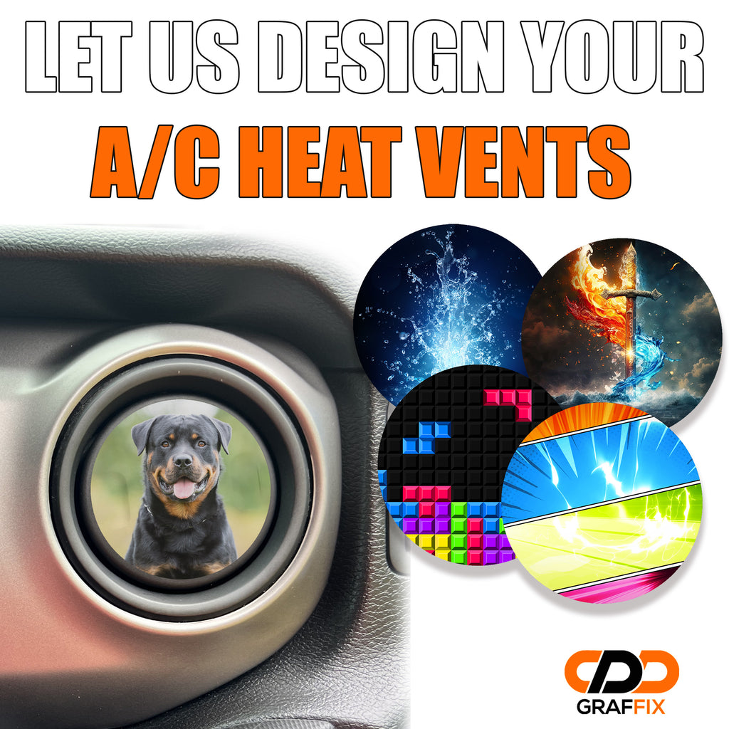 Custom Designed Air Vent Overlays • Heater AC Vent Decals Fits Jeep Wrangler 2011-2024/Fits Jeep Gladiator 2019-2024