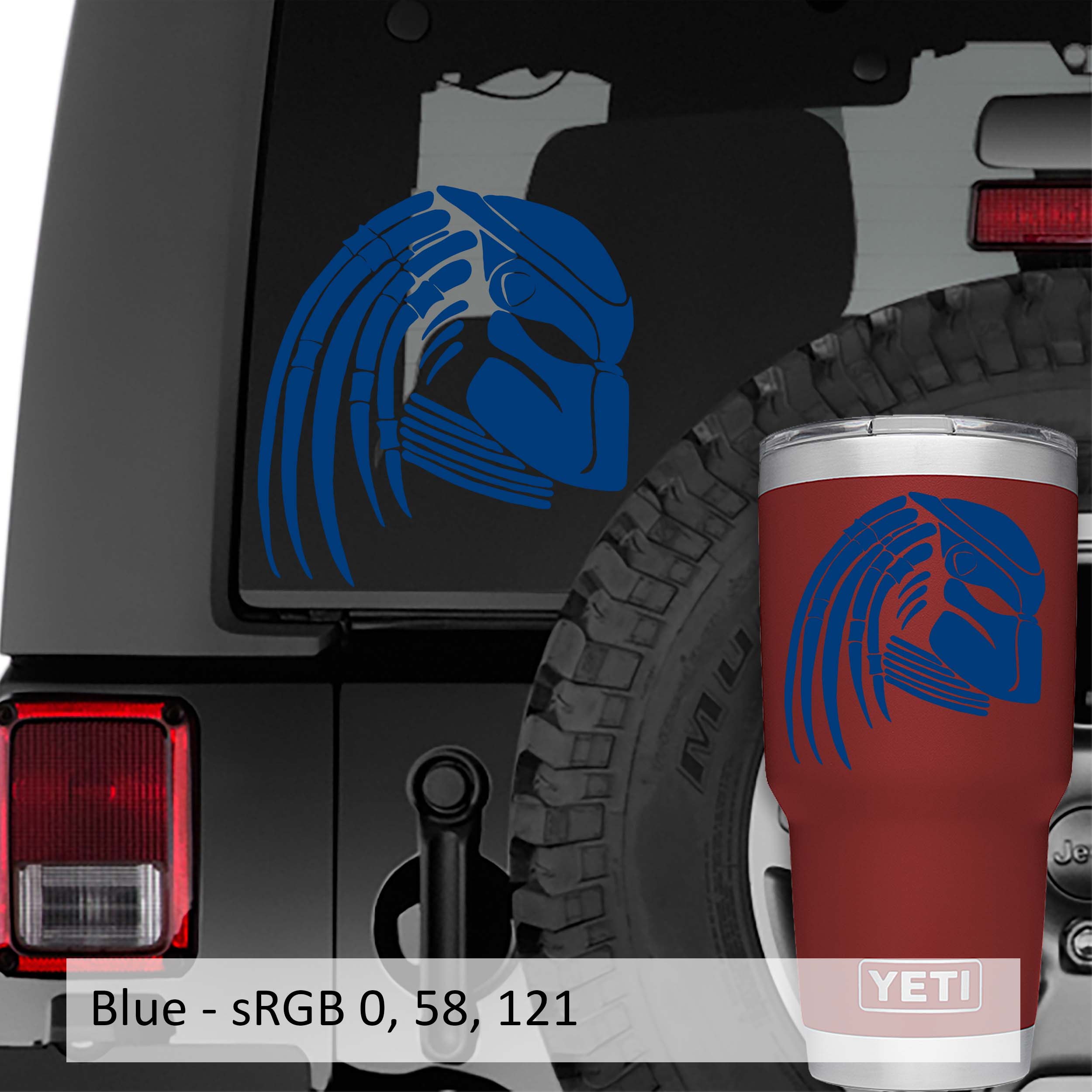 Predator Head Profile Vinyl Decal Sticker