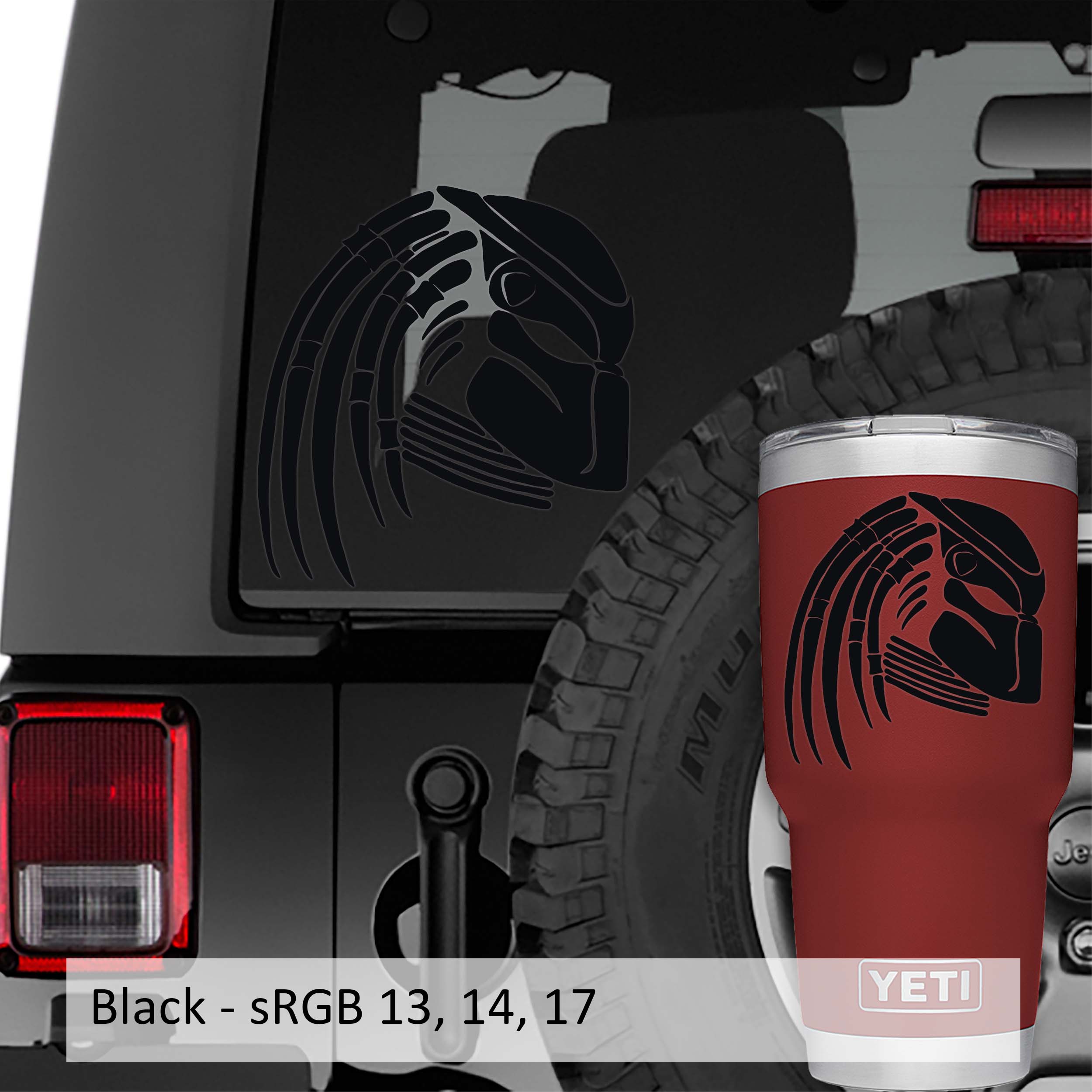 Predator Head Profile Vinyl Decal Sticker