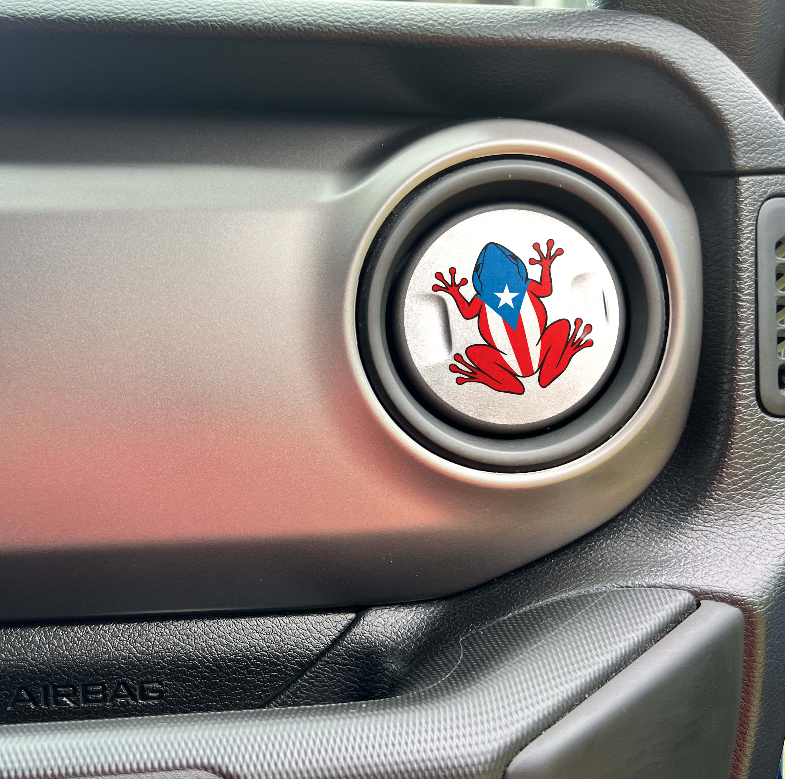 Puerto Rico Flag Heater AC Vent Decals Fits Jeep Wrangler 2011-2024/Fits Jeep Gladiator 2019-2024