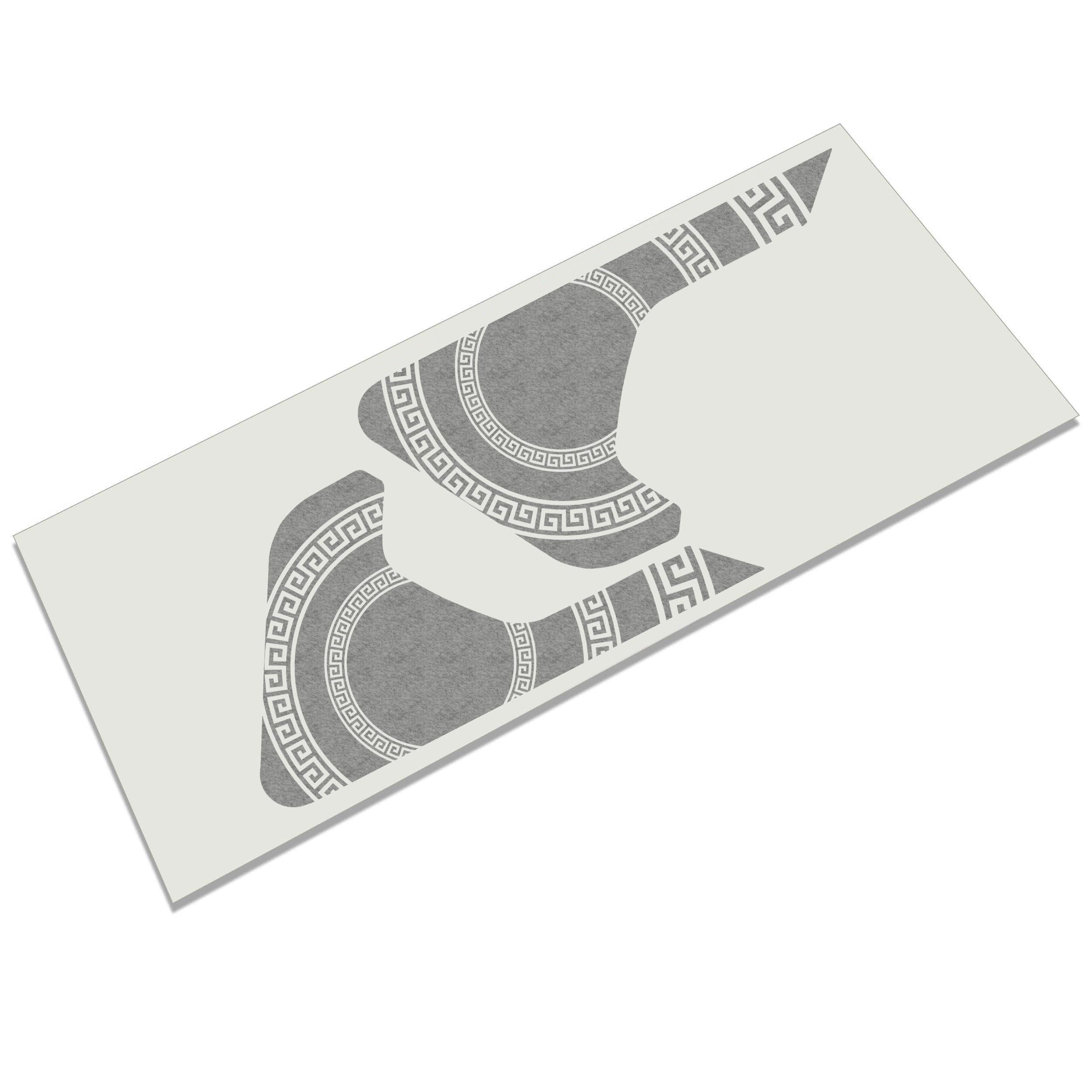 Greek Roman circle Greek key meander decal transfer sheet for Jeep JL JT fender vent install