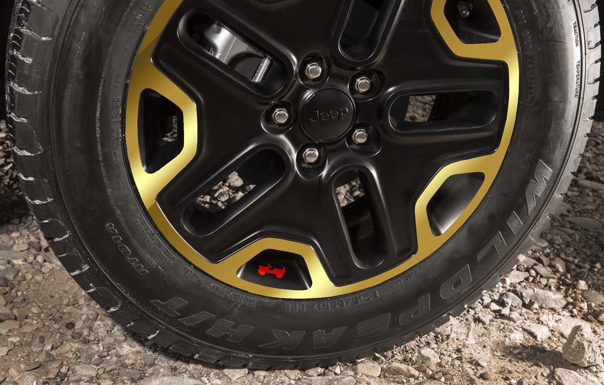 Wheel Vinyl Decal Overlays 17" Inch Rim for Wrangler JK Rubicon