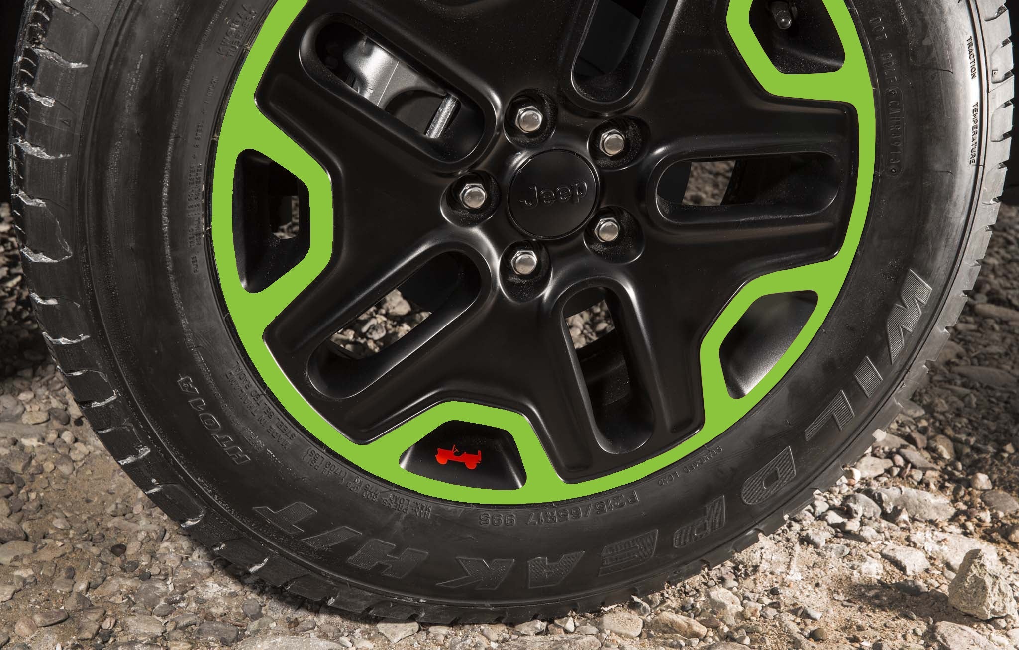 Wheel Vinyl Decal Overlays 17" Inch Rim for Wrangler JK Rubicon