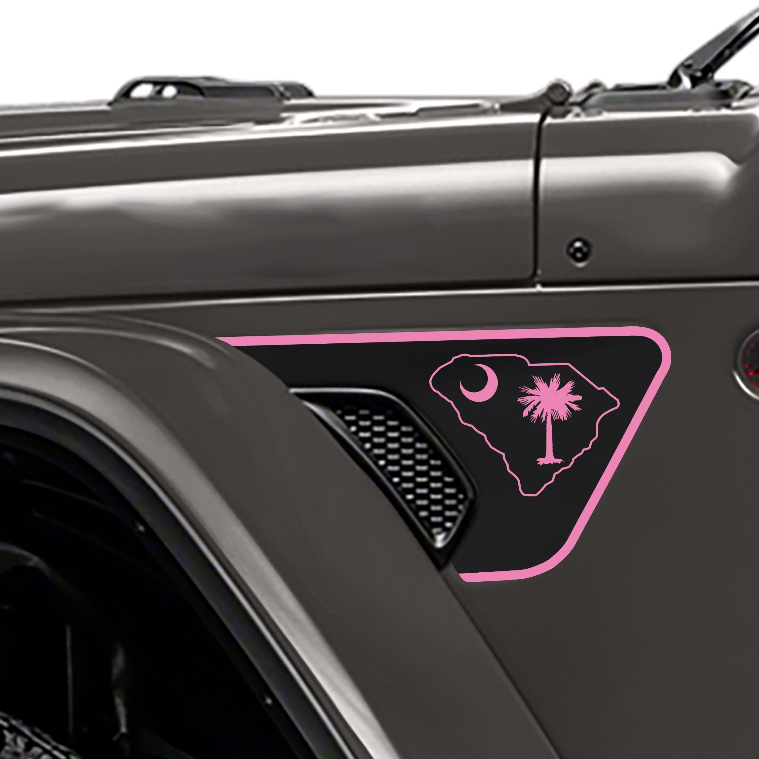 South Carolina State Logo 2-Color Fender Vent Decal Set - Fits Wrangler JL/JLU & Gladiator JT